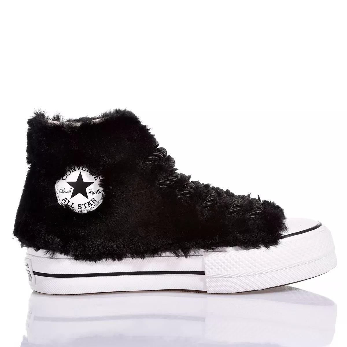 Shop Mimanera Converse Platform Fluffy Black