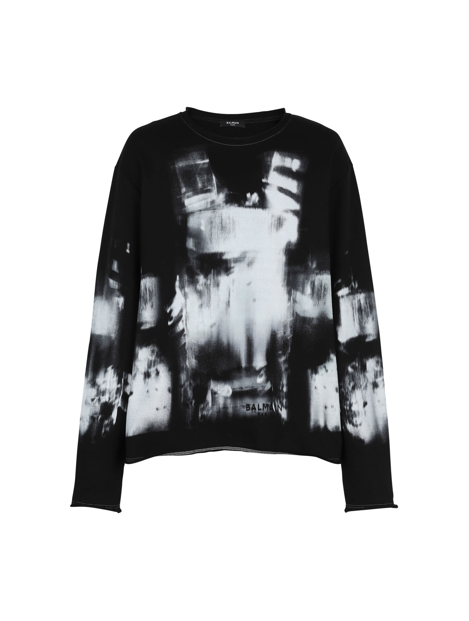 Balmain X-ray Print Raw Edge Sweatshirt