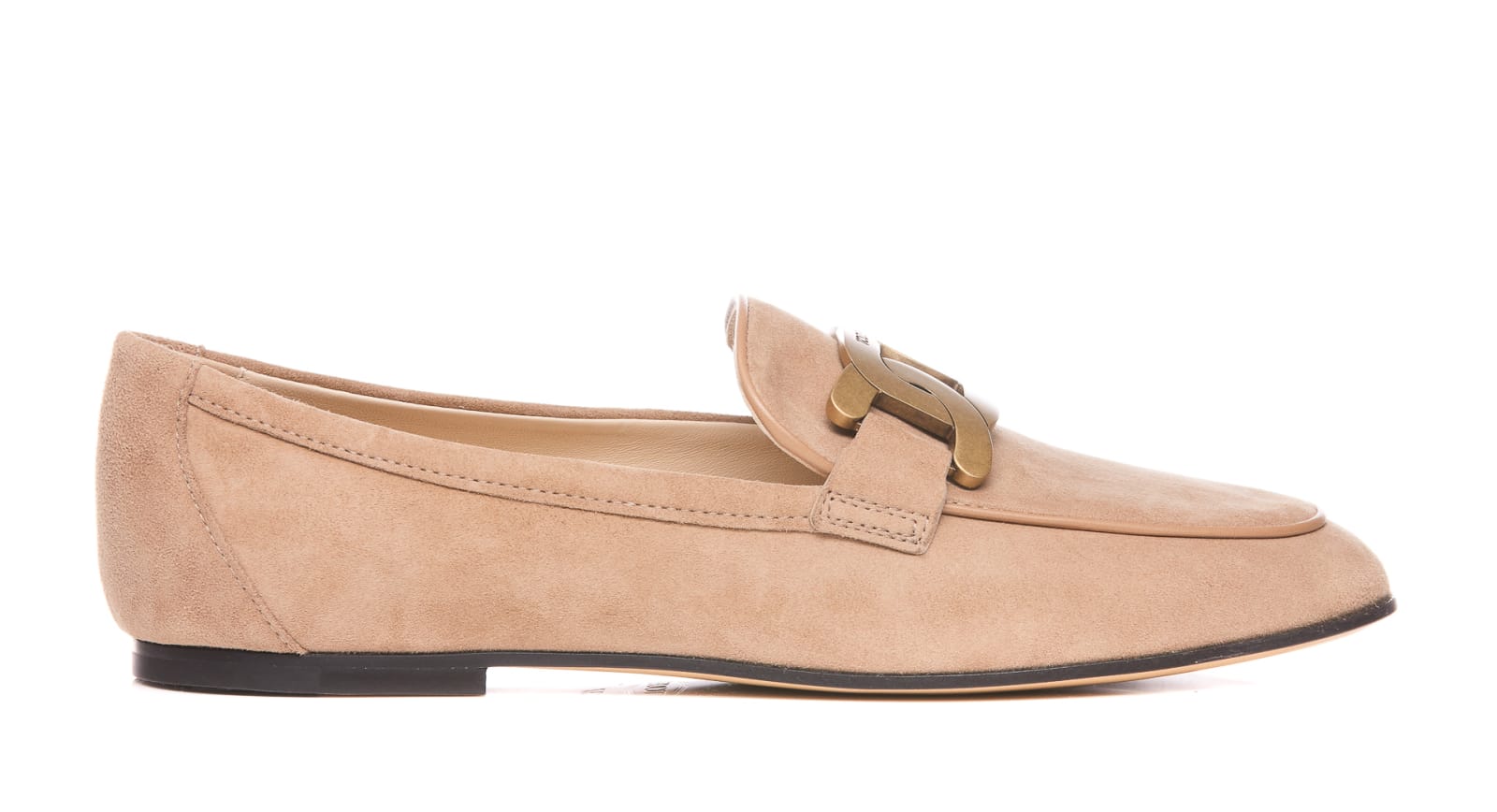 Shop Tod's Suede Kate Loafers In Beige