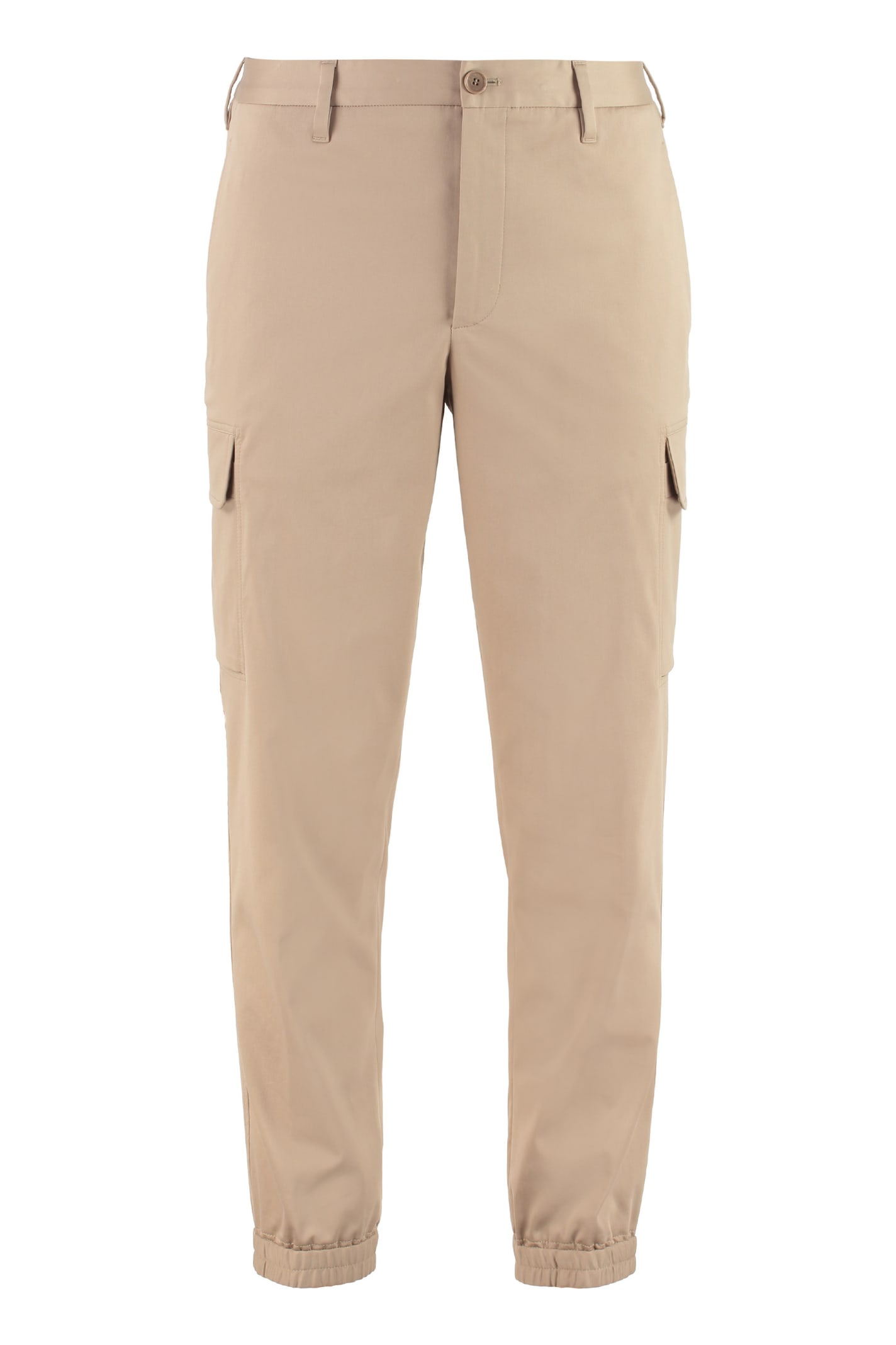 Neil Barrett One Pleat Loose Estra Low Rise Trousers In Beige