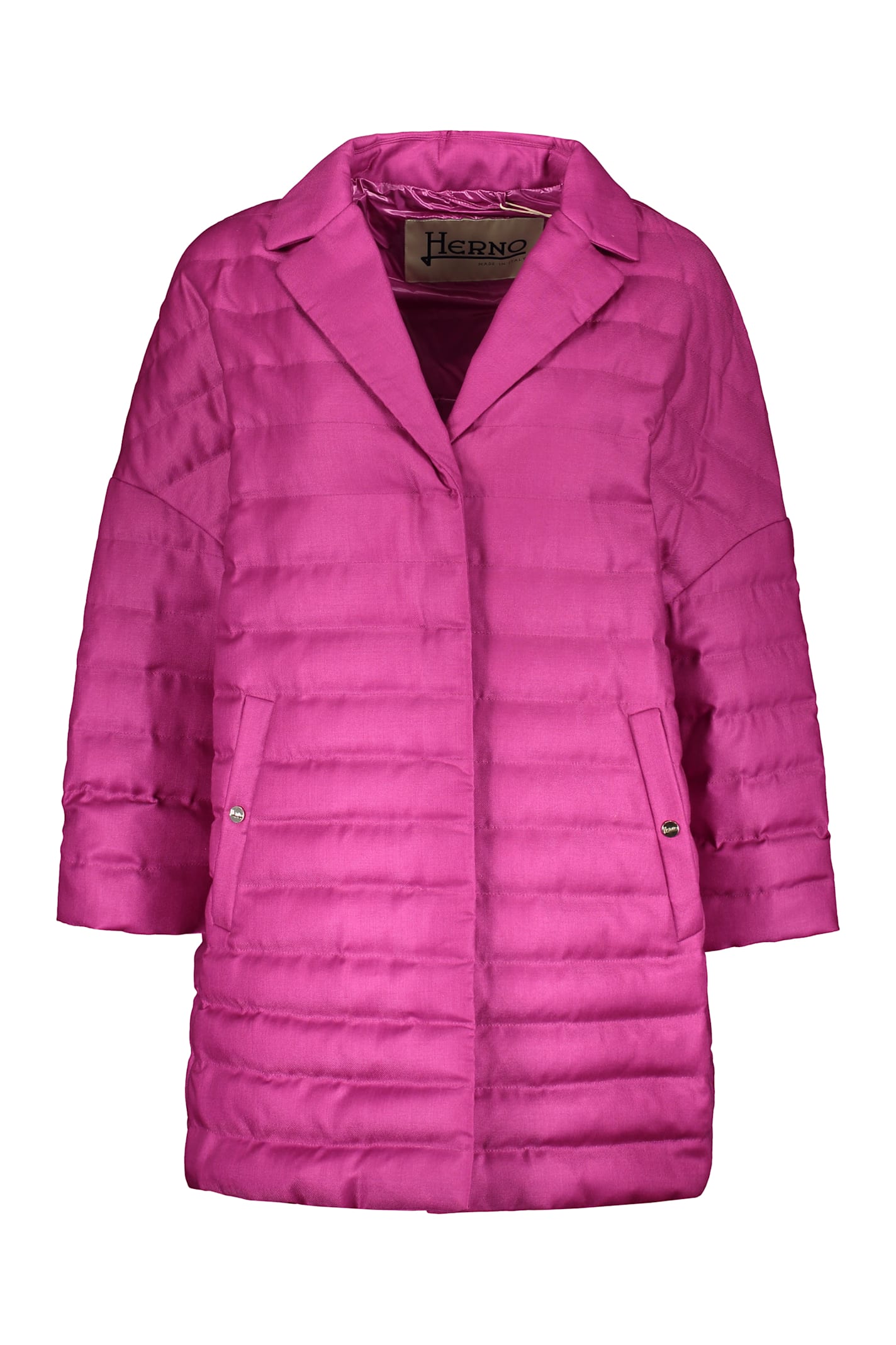 Herno Snap Button Fastening Down Jacket In Fuchsia
