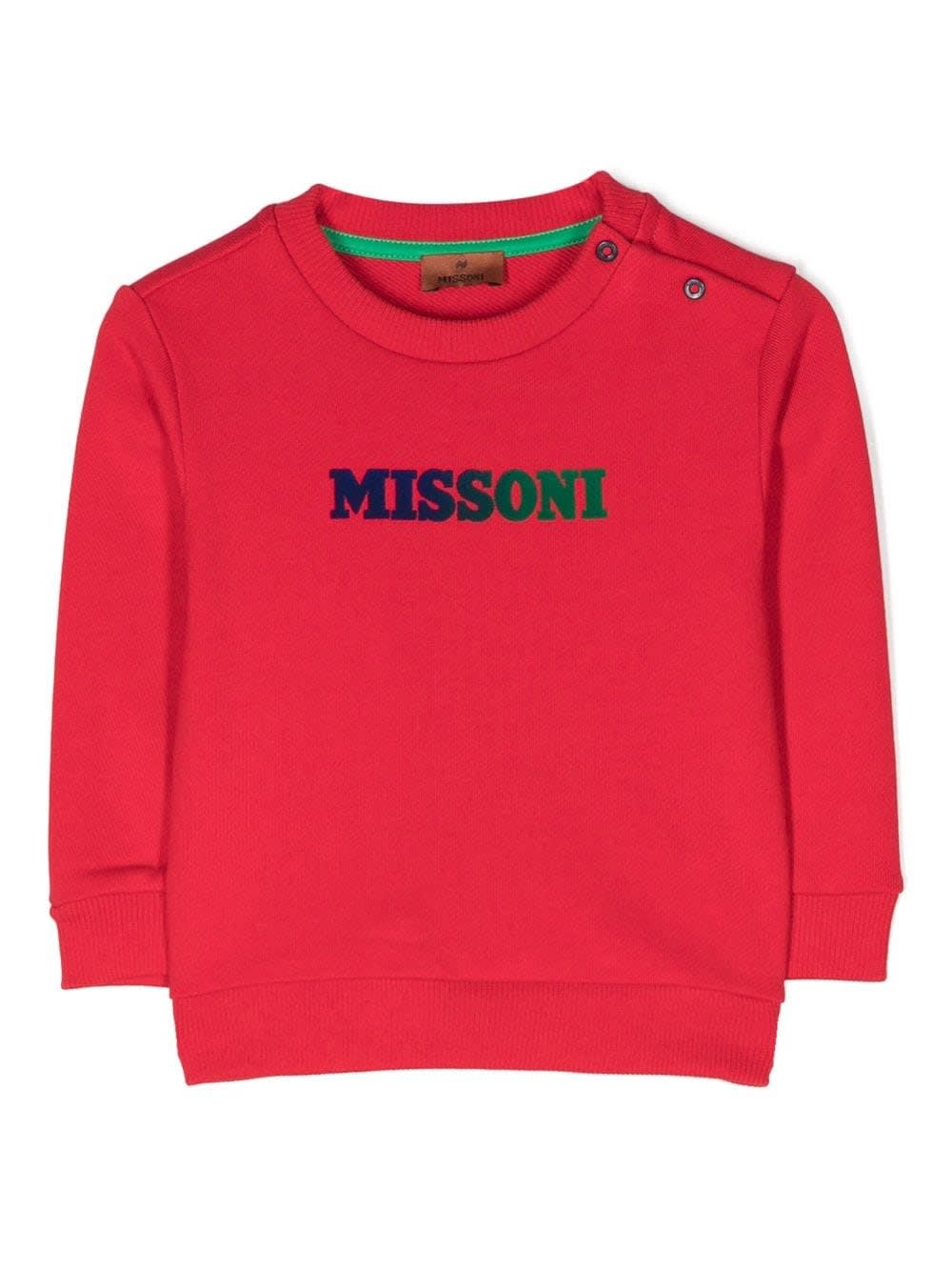 Missoni Babies' Sweatshirt With Print In Red