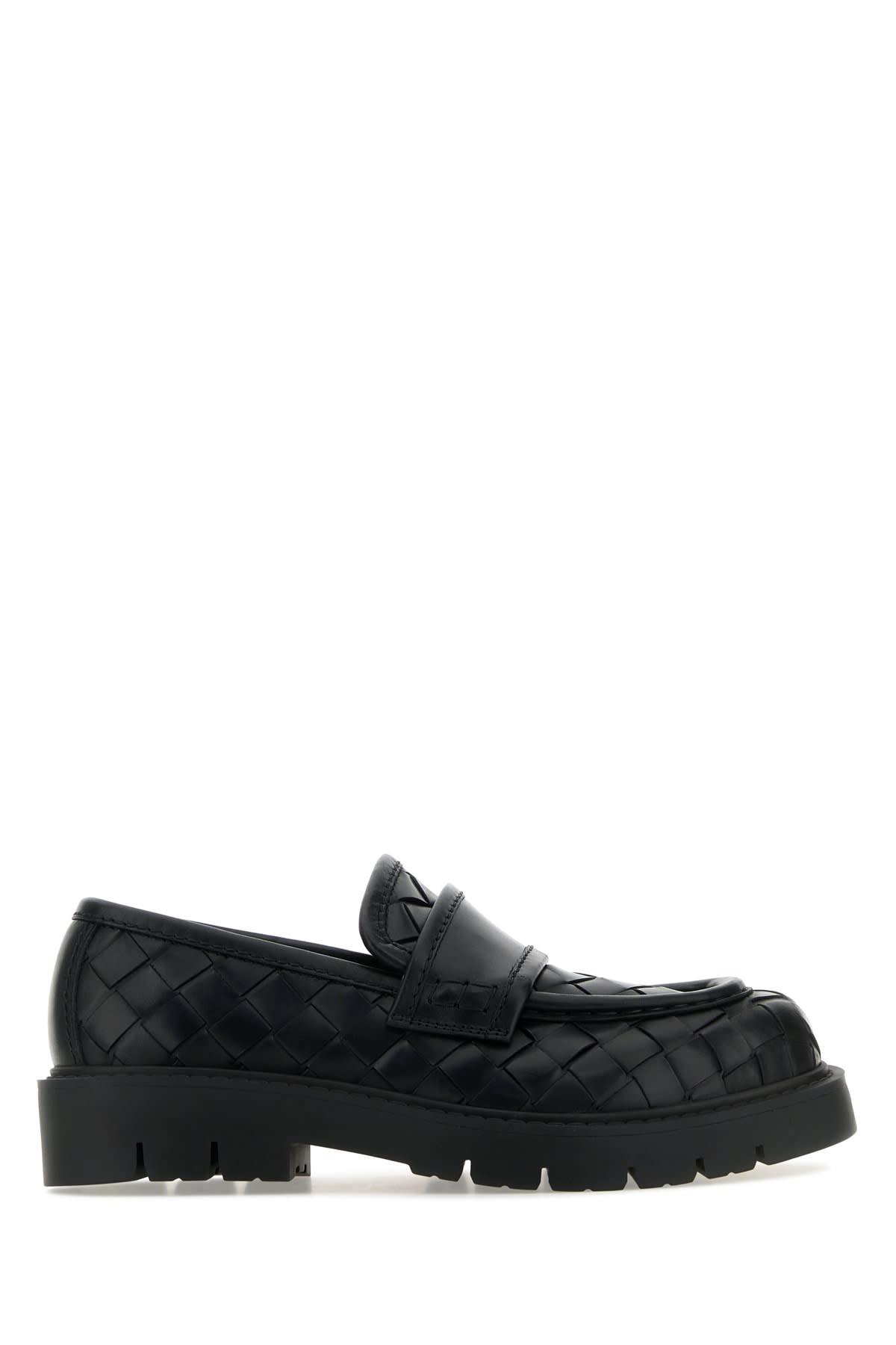 Black Leather Haddock Loafers