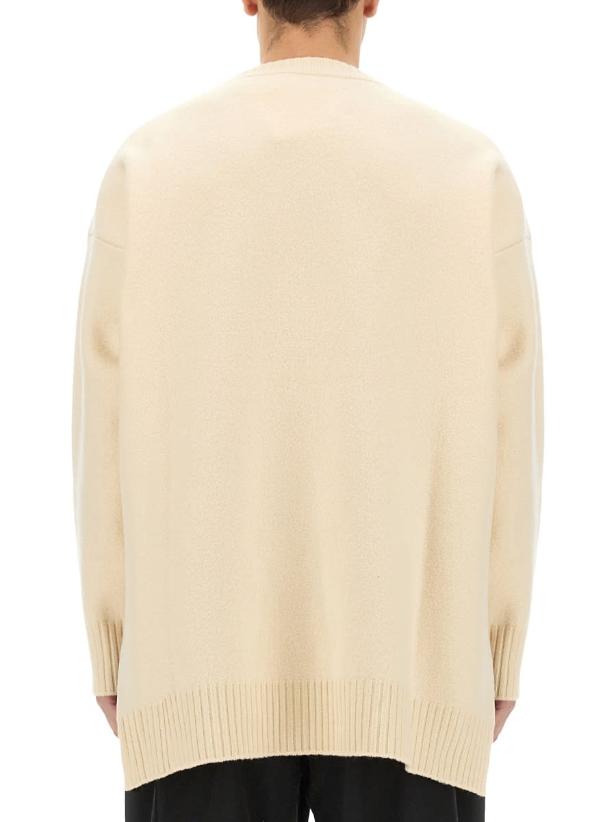Shop Jil Sander Jersey With Embroidery In Beige