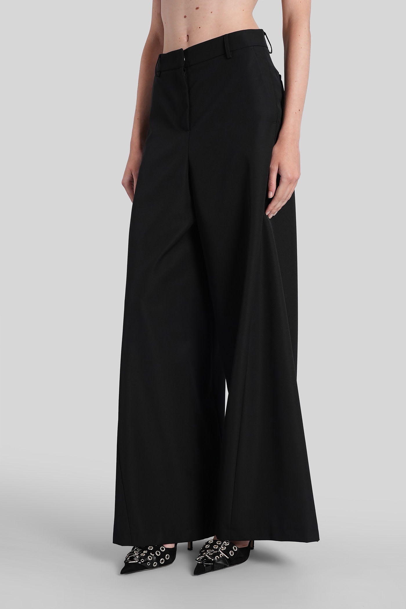 Blumarine Hose Mit Weitem Bein In Black
