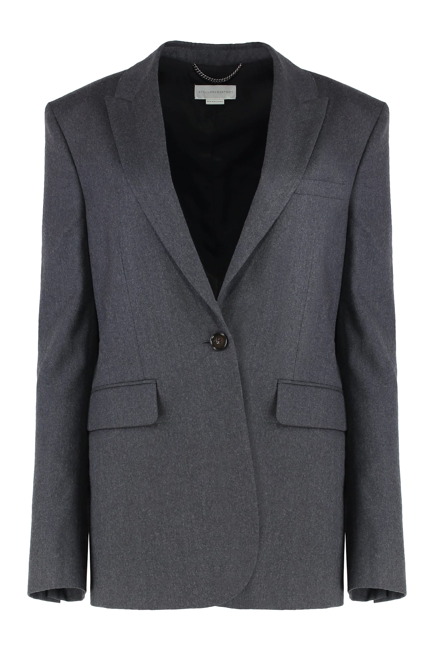 Stella Mccartney Single-breasted One Button Jacket In Gray