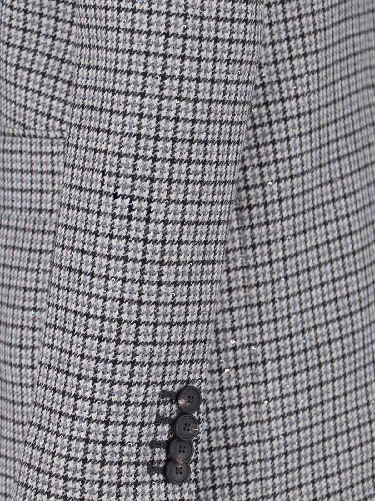 Tagliatore Tailored Grey Stripe Blazer With Classic Lapel In Blue