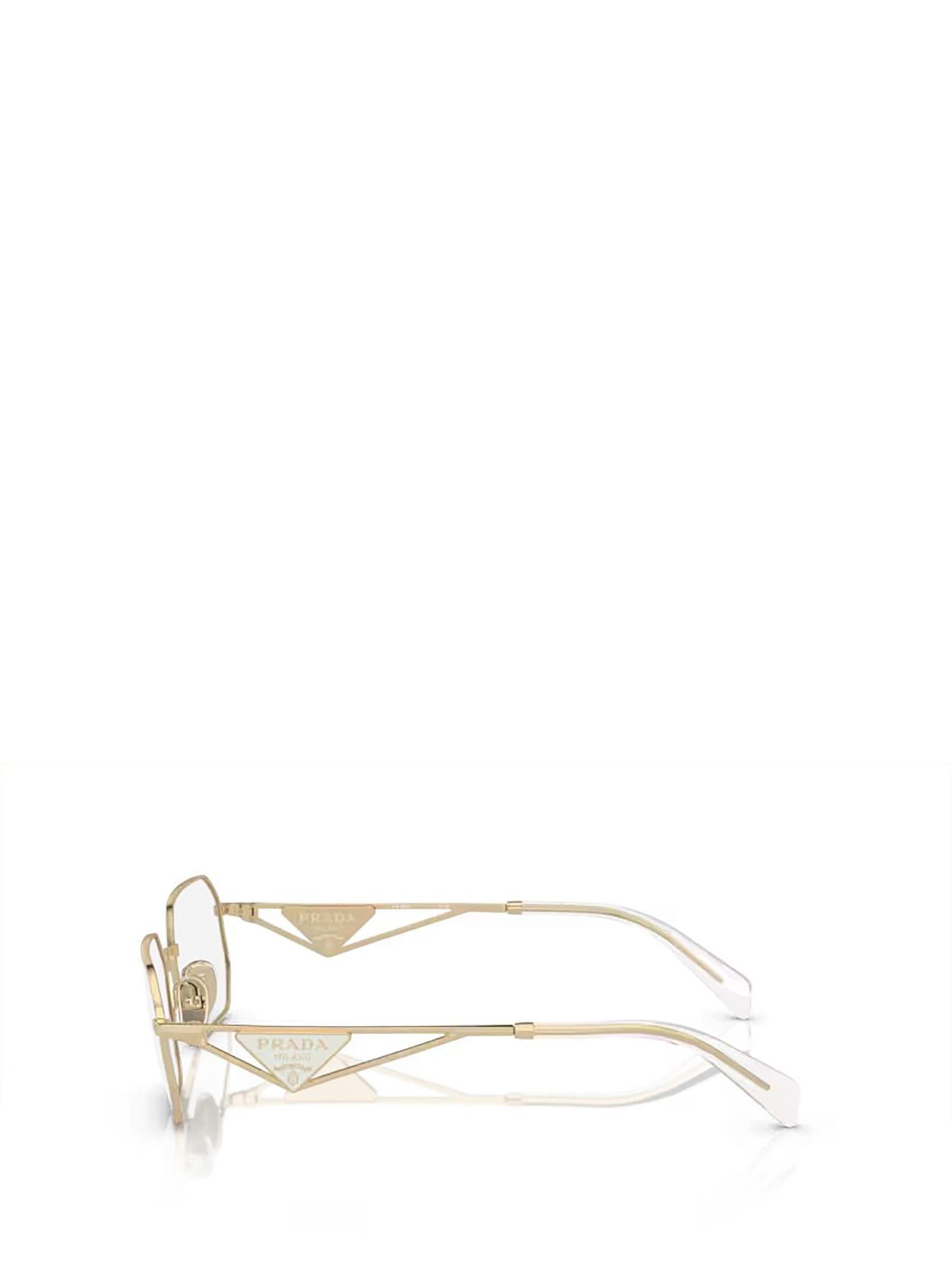 Shop Prada Pr A53v Pale Gold Glasses