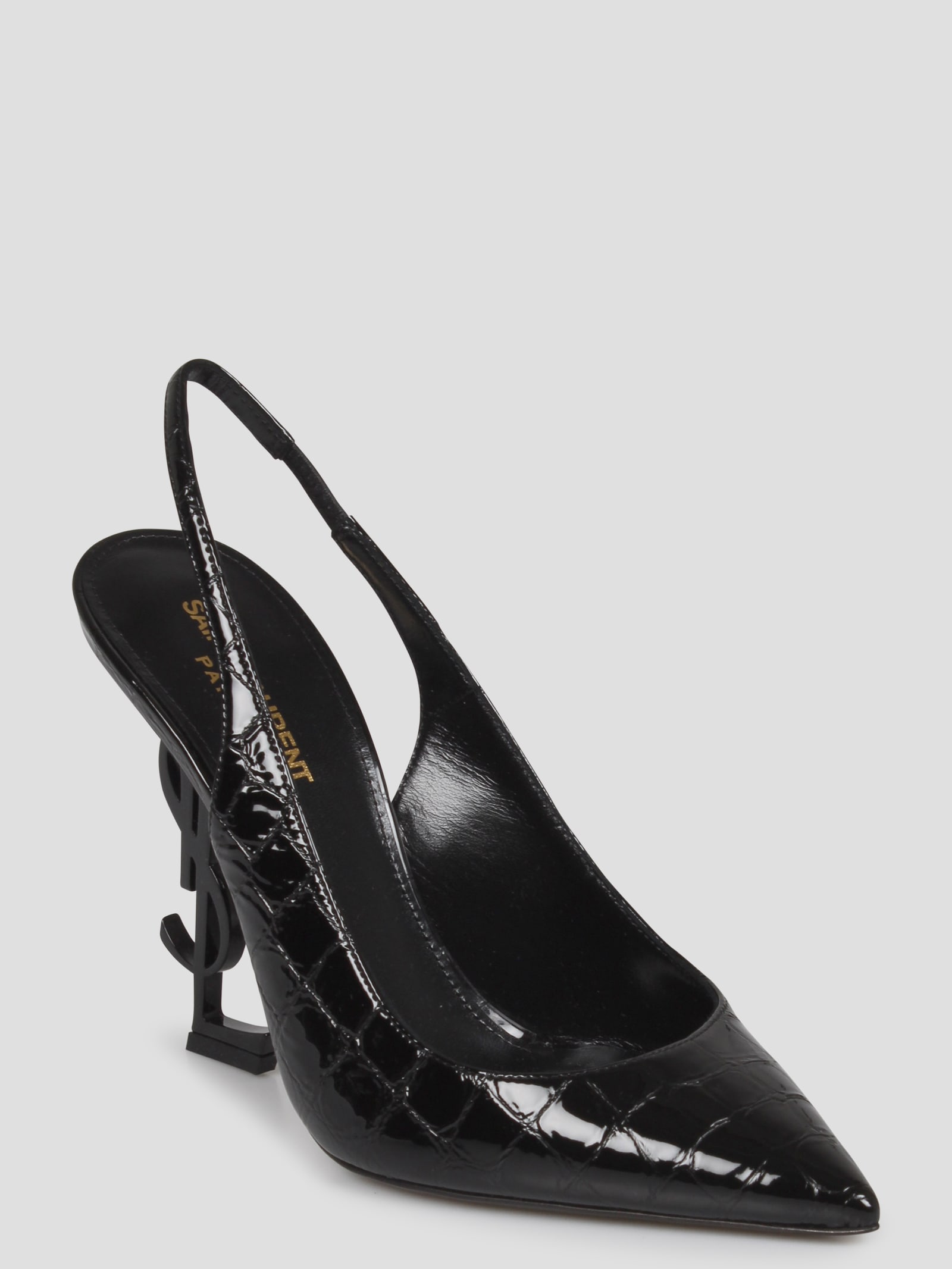 Saint Laurent Chica 115 Pvc And Leather Pumps in Black