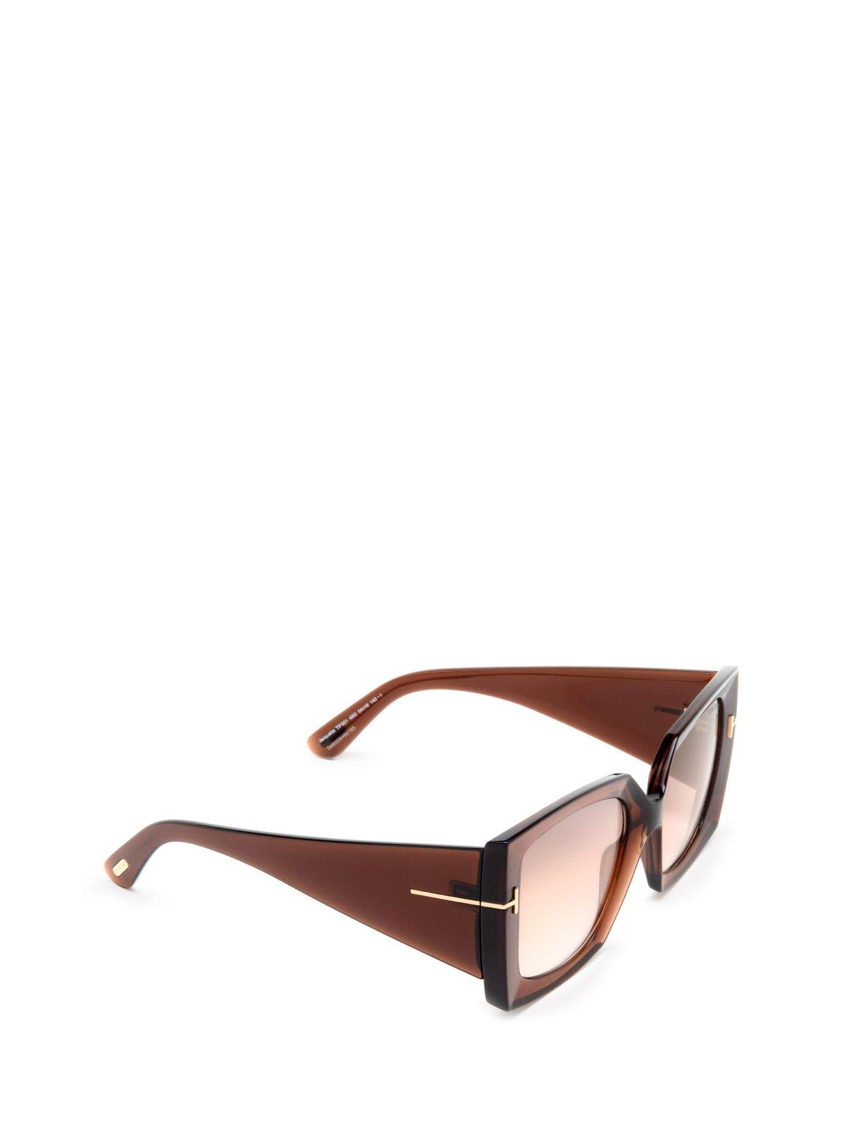 Shop Tom Ford Jacquetta Sunglasses Sunglasses In 48g Marrone Scuro Luc / Marrone Specchiato