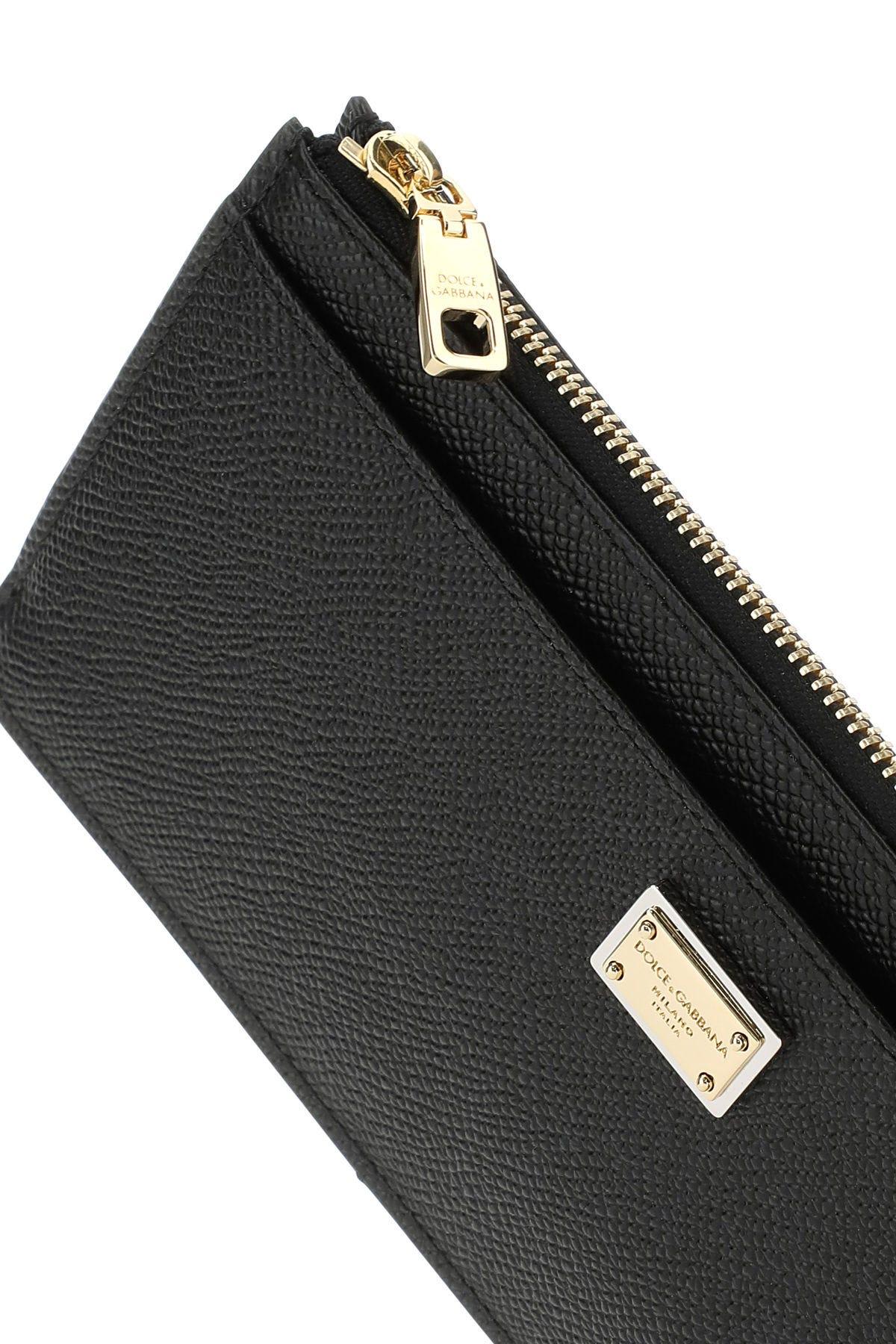 Shop Dolce & Gabbana Black Leather Card Holder In Nero