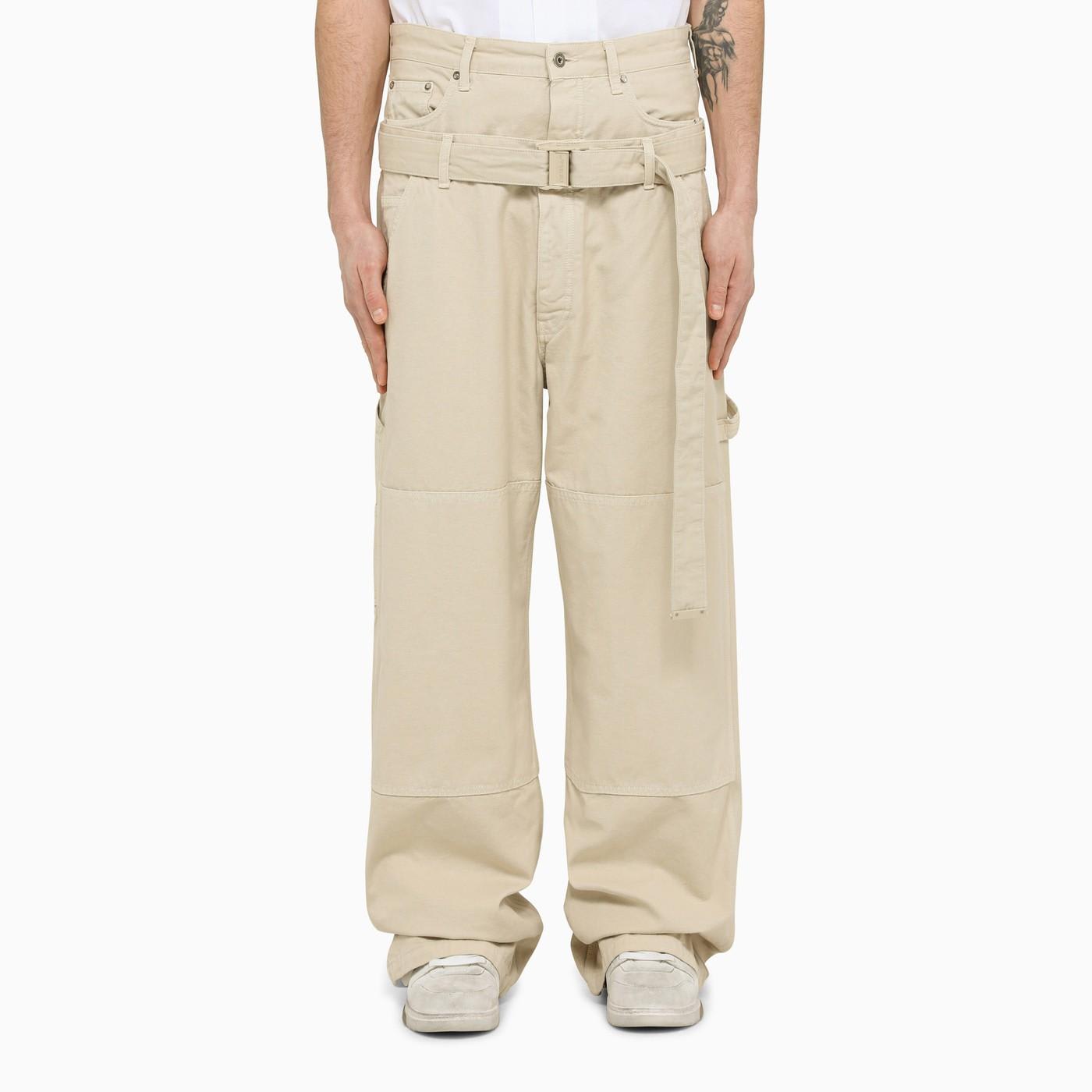 OFF-WHITE BEIGE BAGGY TROUSERS