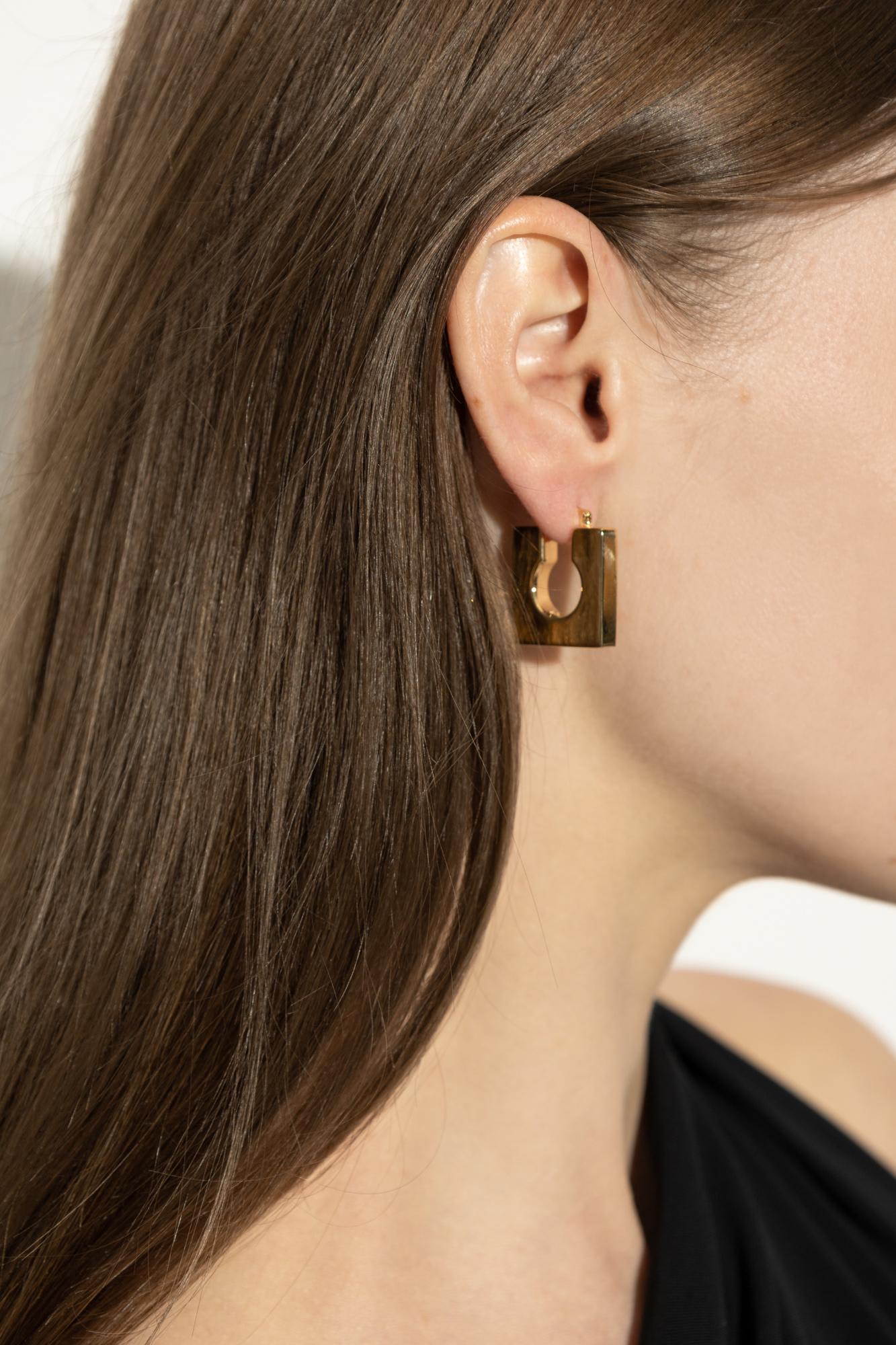 Jacquemus Les Boucles Rond Carré In Gold
