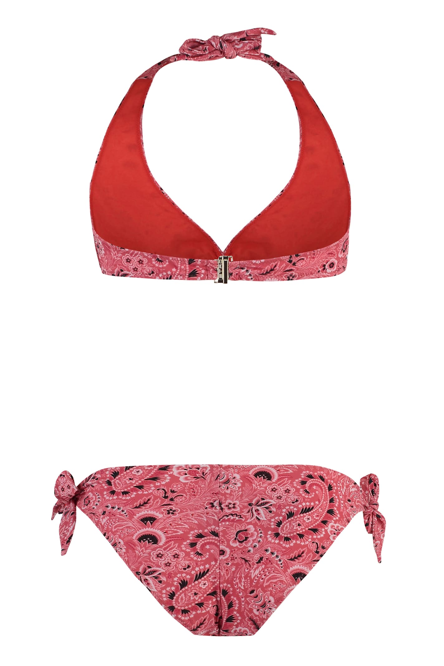 Shop Etro Paisley Printed Bikini In Coral