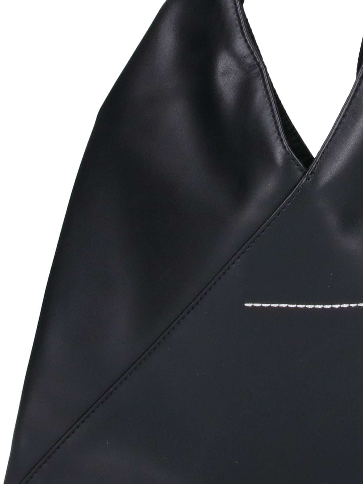 Mm6 Maison Margiela Mm6 By Maison Margiela Asymmetrical Black Mini Bag With Distinctive Handle In Black