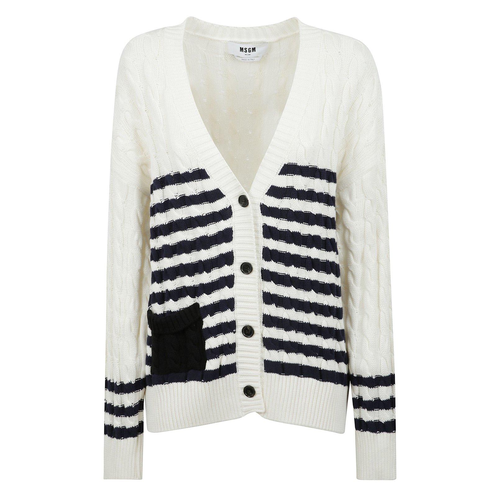Msgm Striped Cardigan
