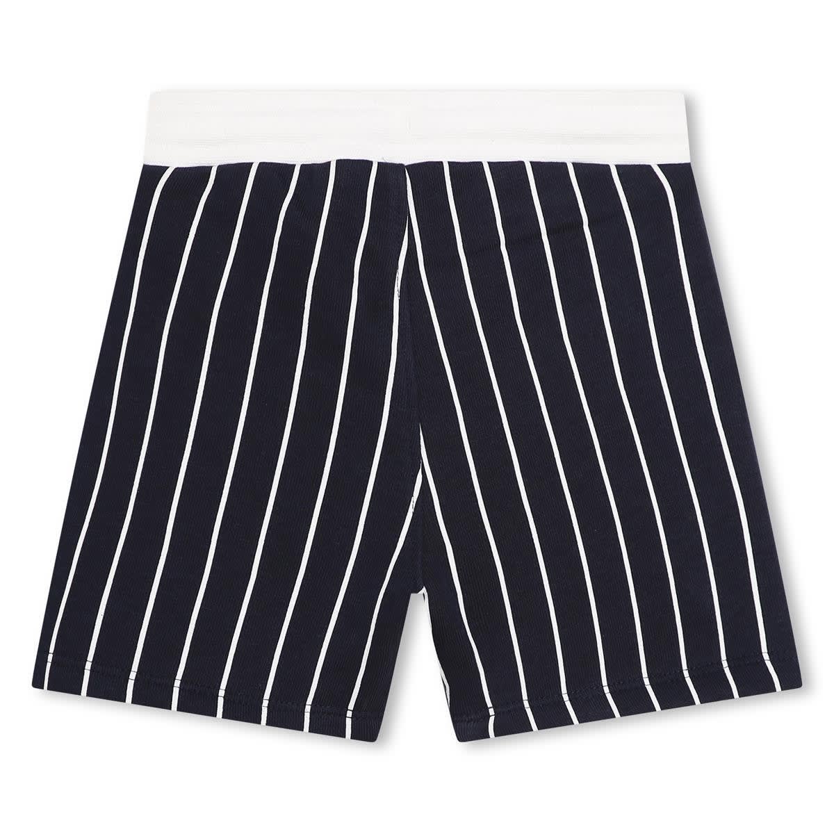 Shop Hugo Boss Striped Shorts In Blue