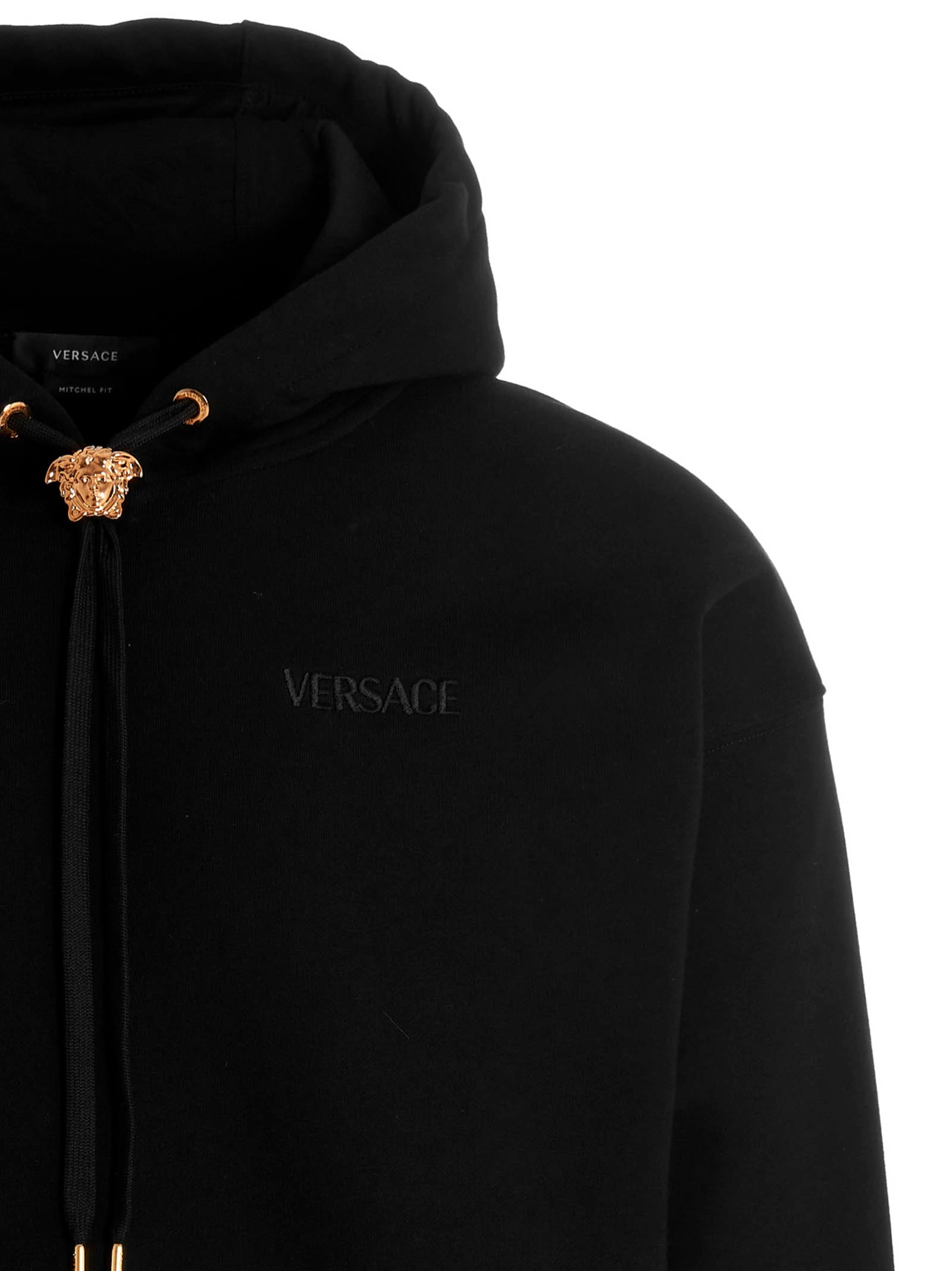 Shop Versace Medusa Hoodie In Black