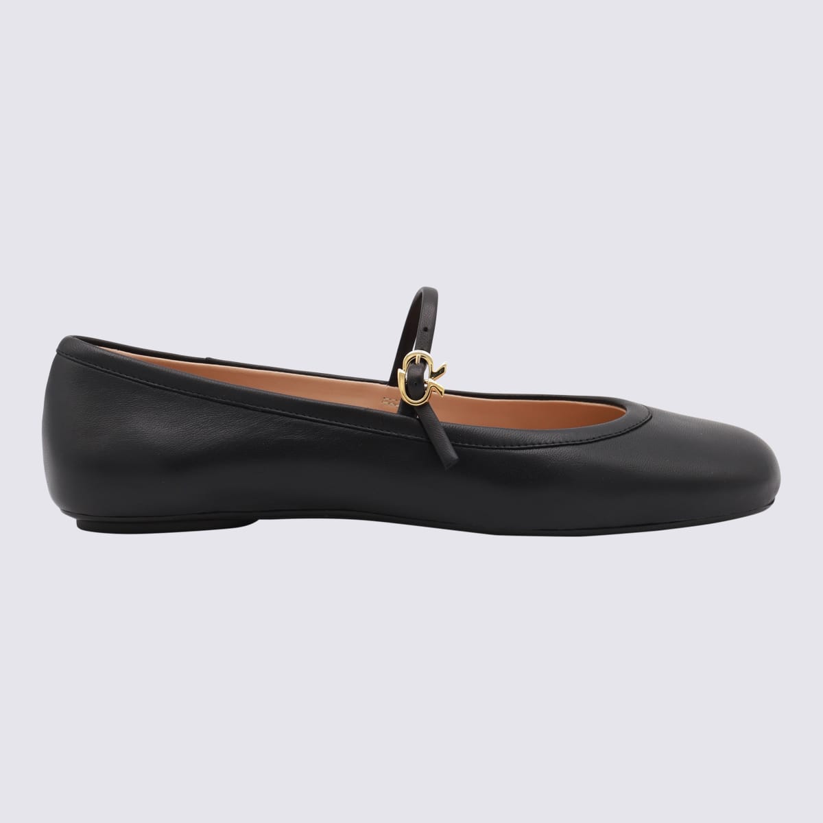 Shop Gianvito Rossi Black Leather Flats