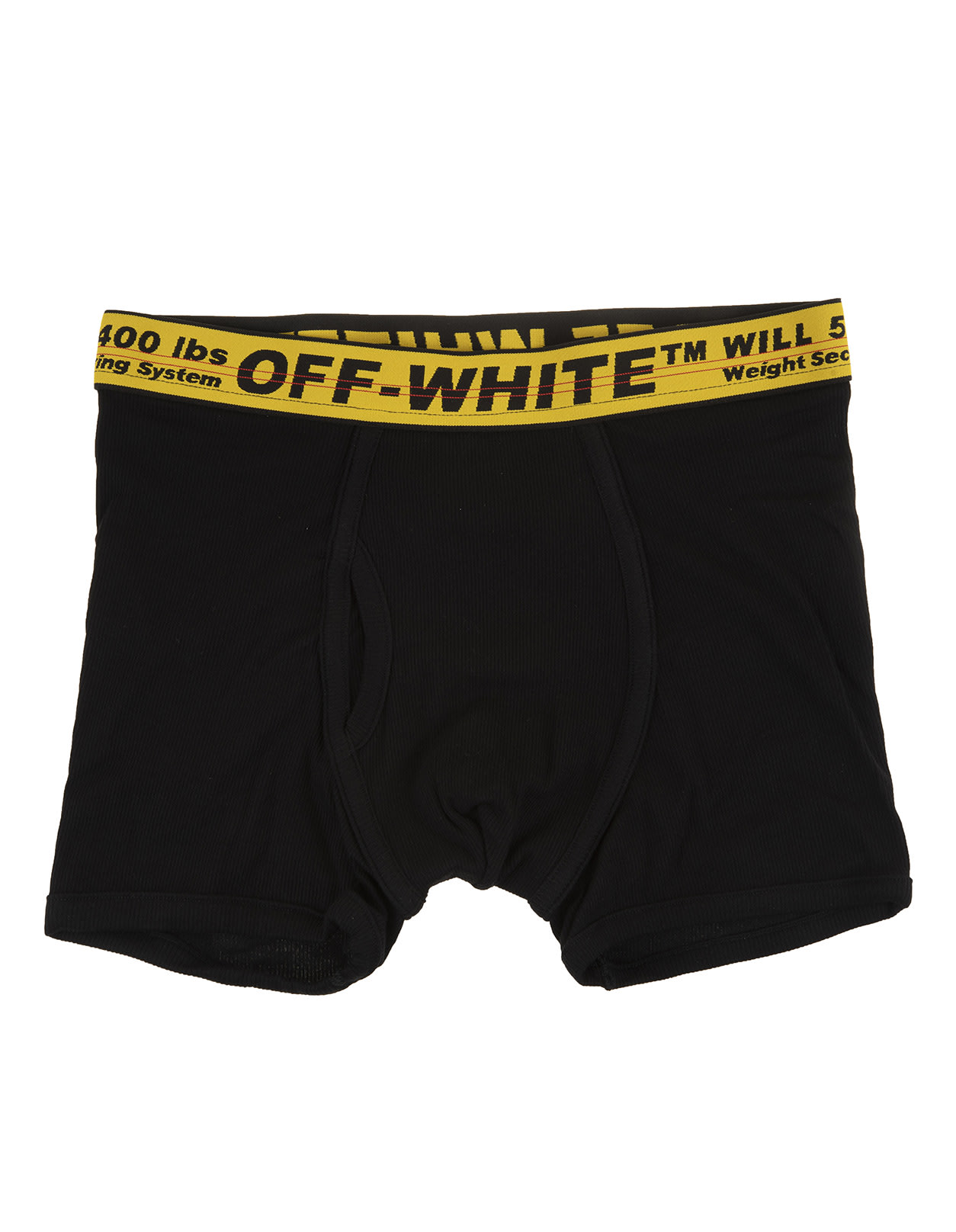 OFF-WHITE BLACK BOXER WITH YELLOW INDUSTRIAL TAPE,11868557