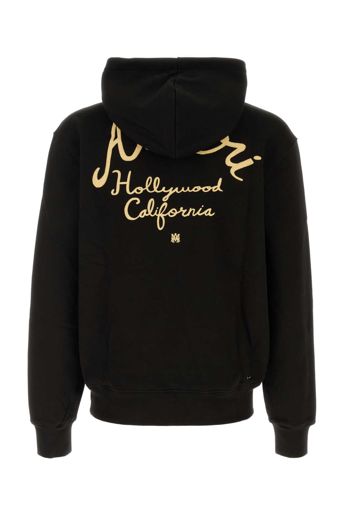 Shop Amiri Black Stretch Cotton Hollywood Camp Sweatshirt