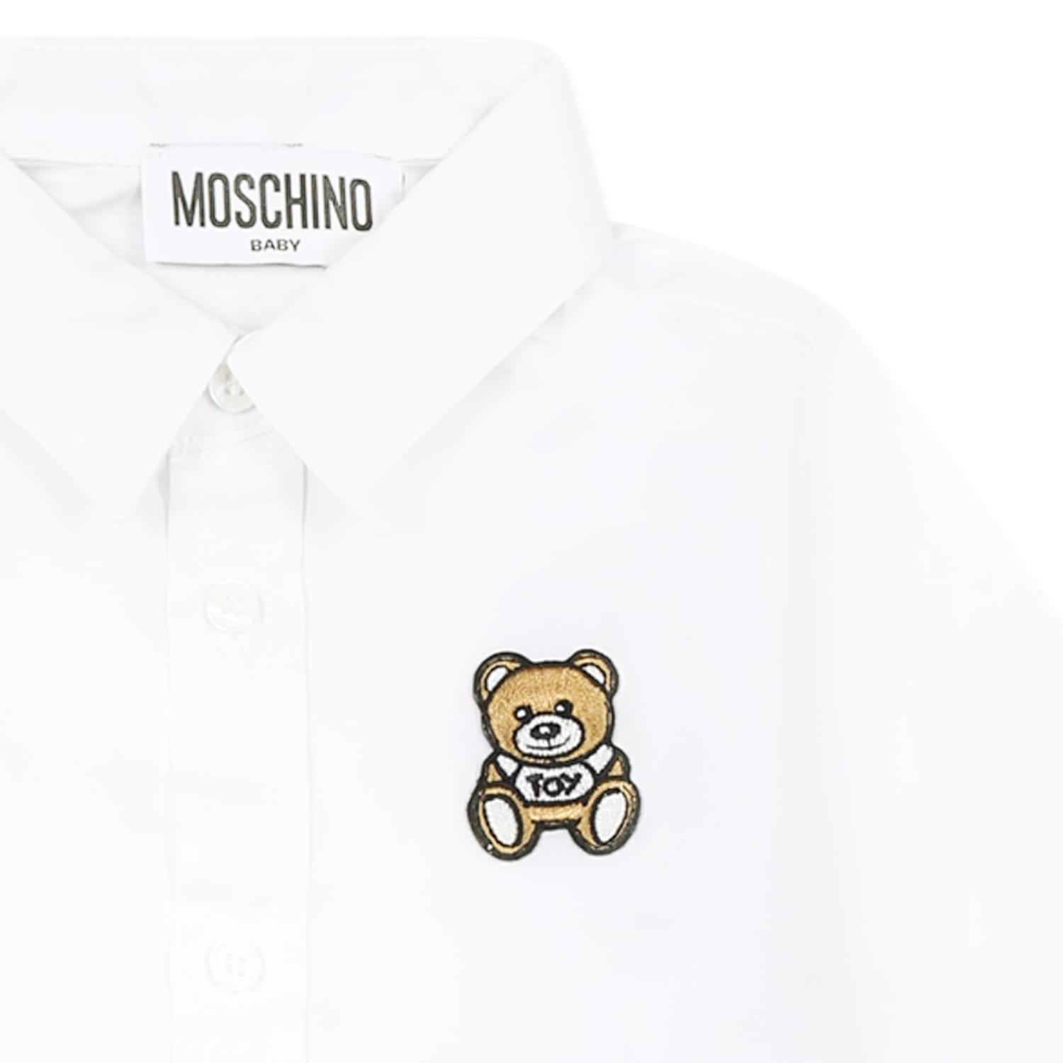 Moschino White Shirt Fro Baby Boy With Teddy Bear In White