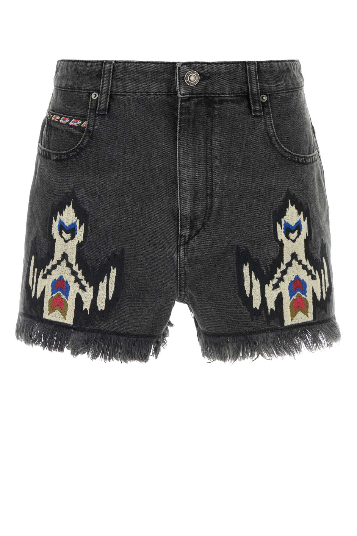 Marant Étoile Charcoal Denim Lesia Shorts