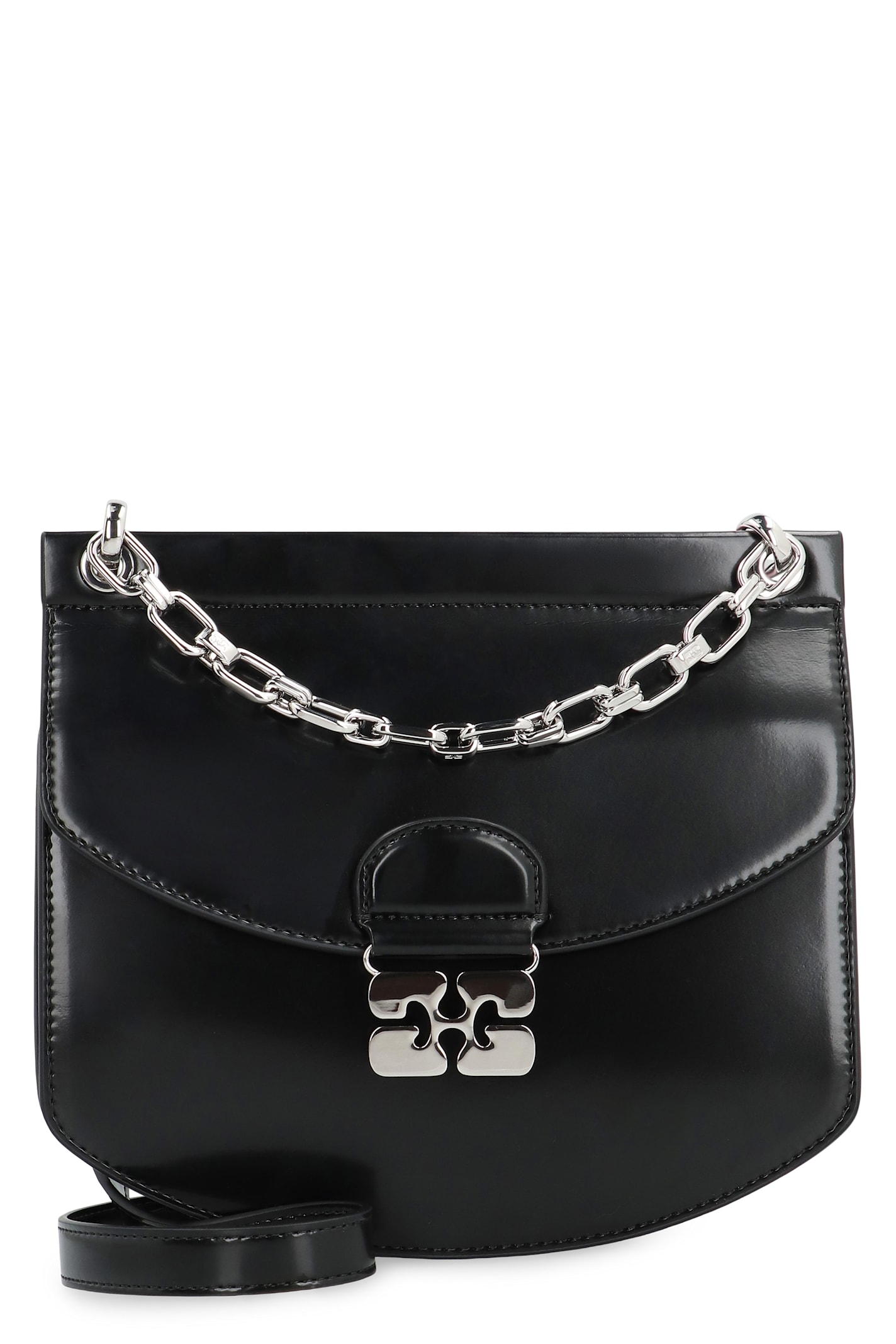 【送料&関税込】Ganni Small bou Cocco Bag In Black Recycled Ganni Small Bou Cocco Bag In Black Recycled Leather Blend