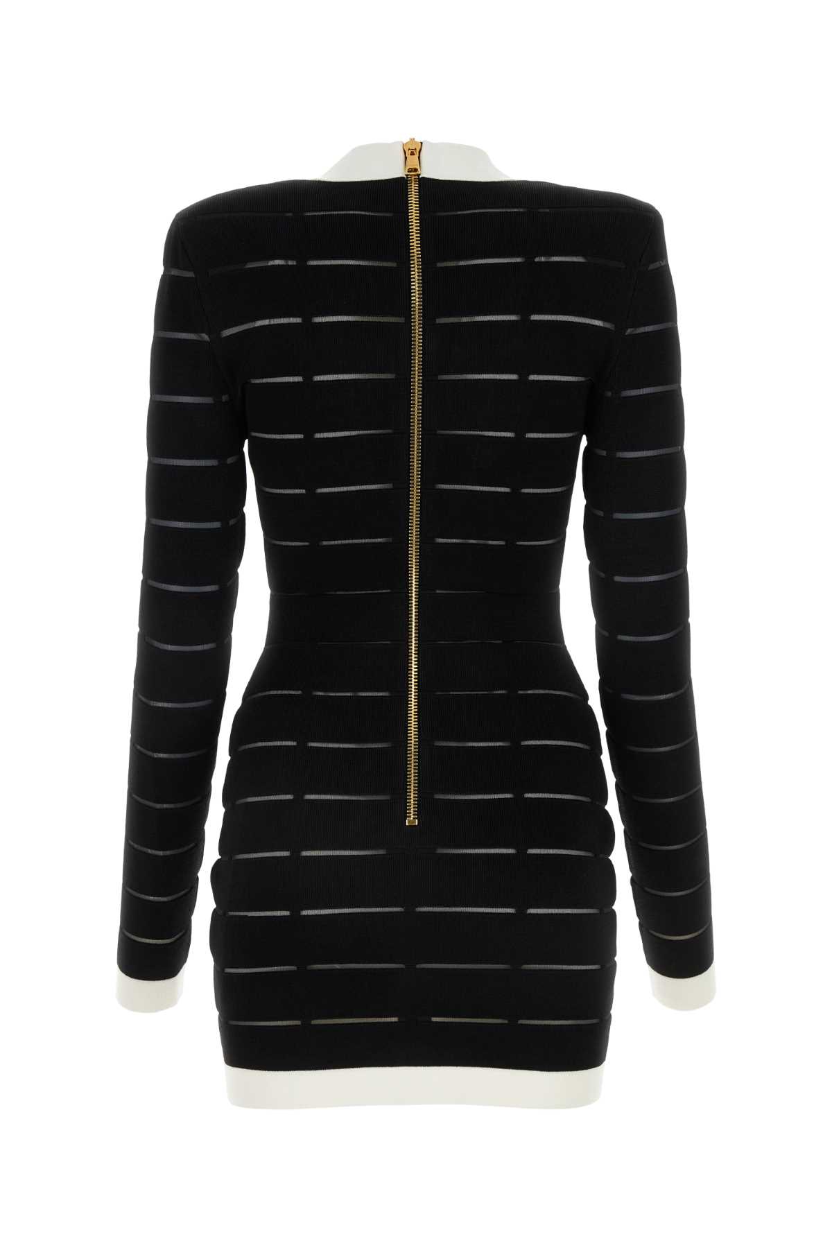BALMAIN BLACK VISCOSE BLEND DRESS