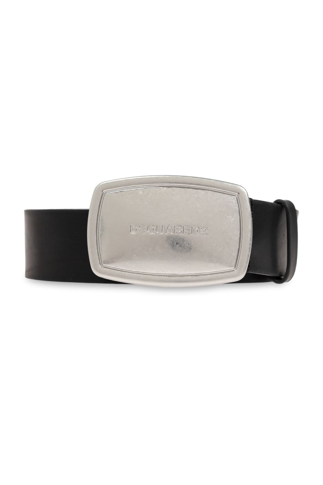 Shop Dsquared2 Logo Engraved Buckle Belt In Black