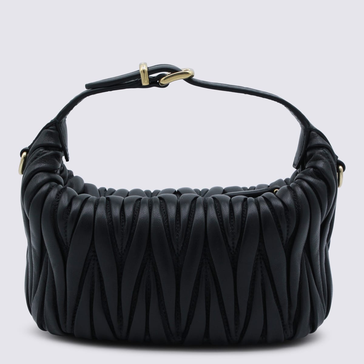 Miu Miu Black Leather Mini Bag In Black