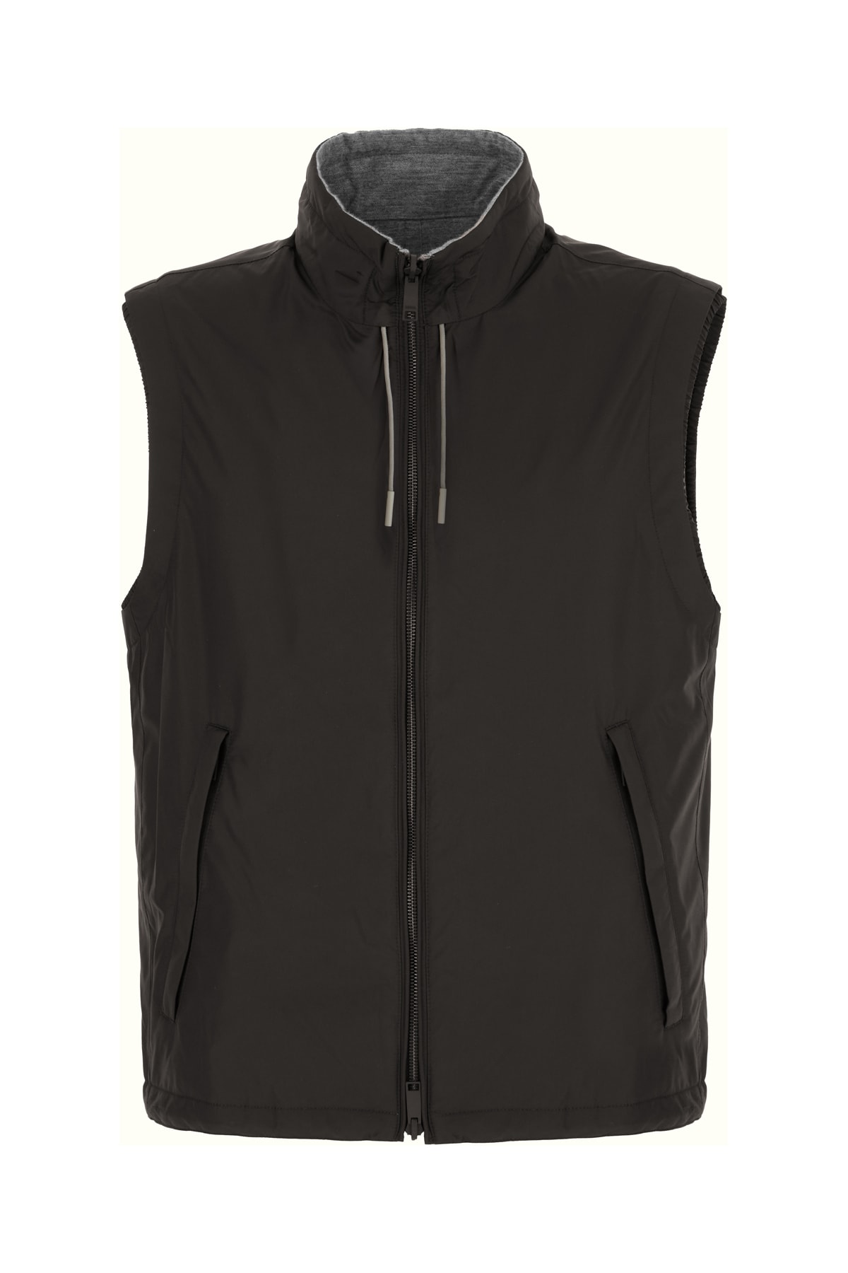 Slate Polyester Reversible Sleeveless Jacket