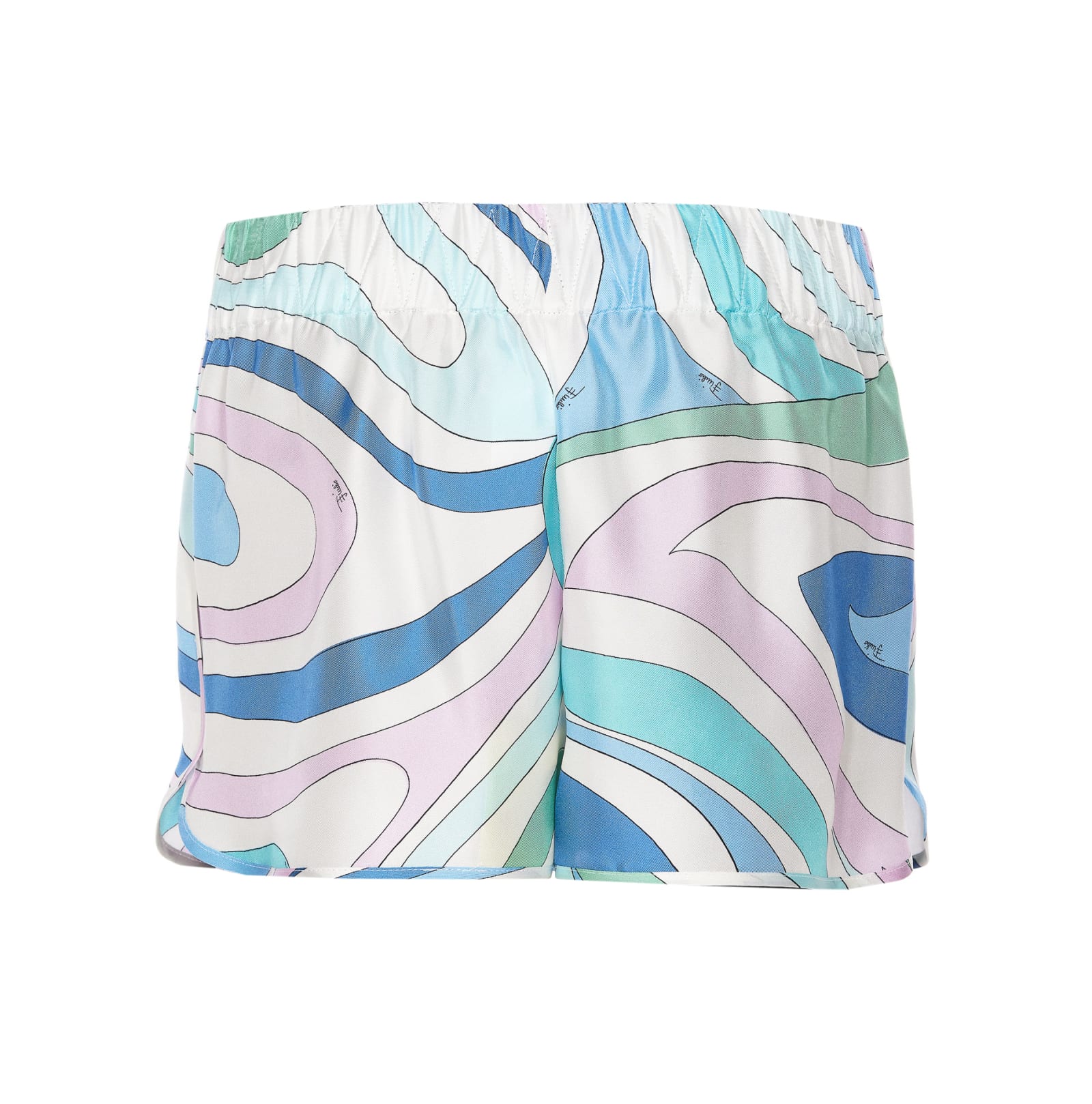 Shop Pucci Marmo Print Shorts In Blue/white