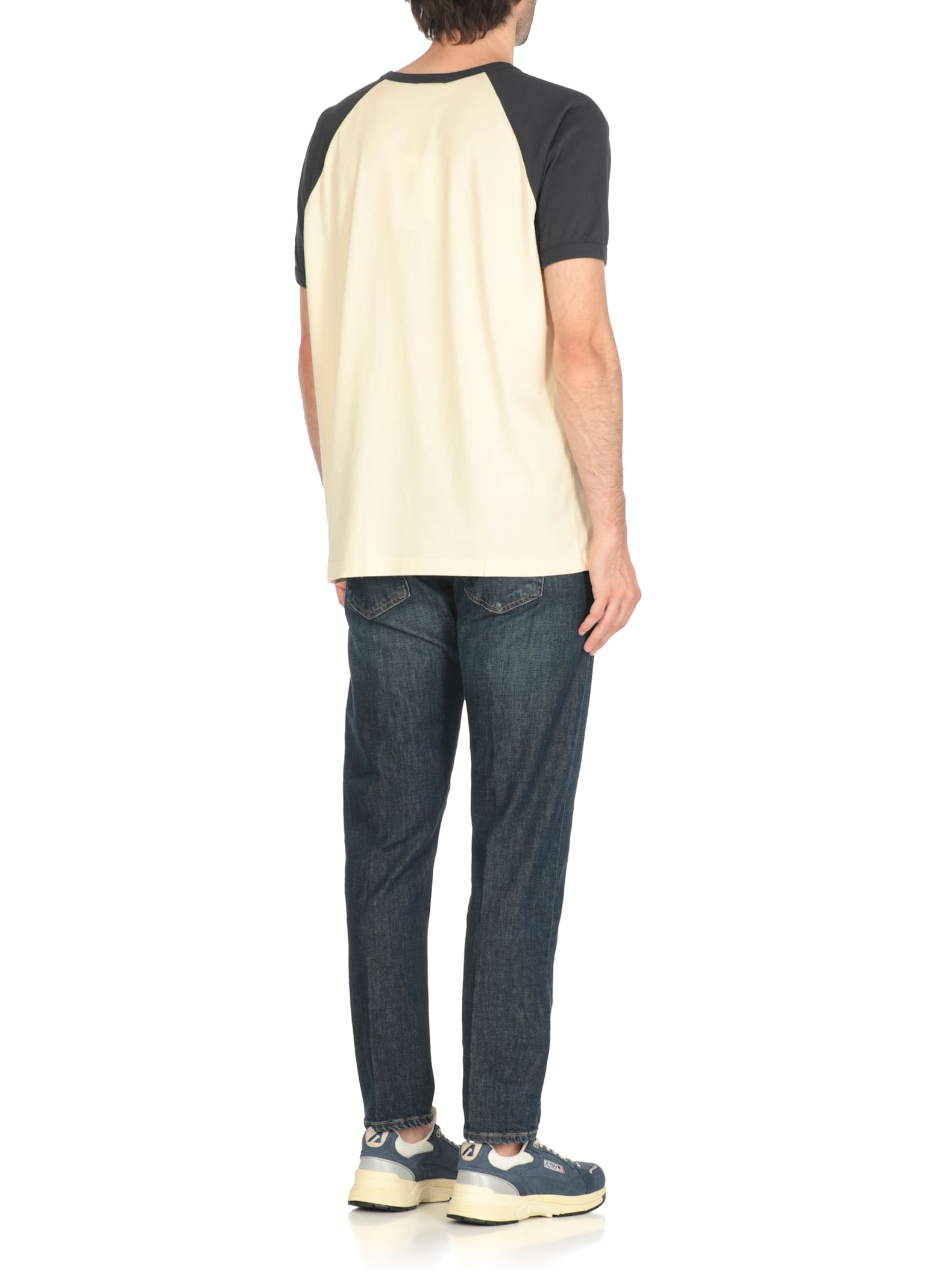 Autry Short Sleeves Contrasting Color In White