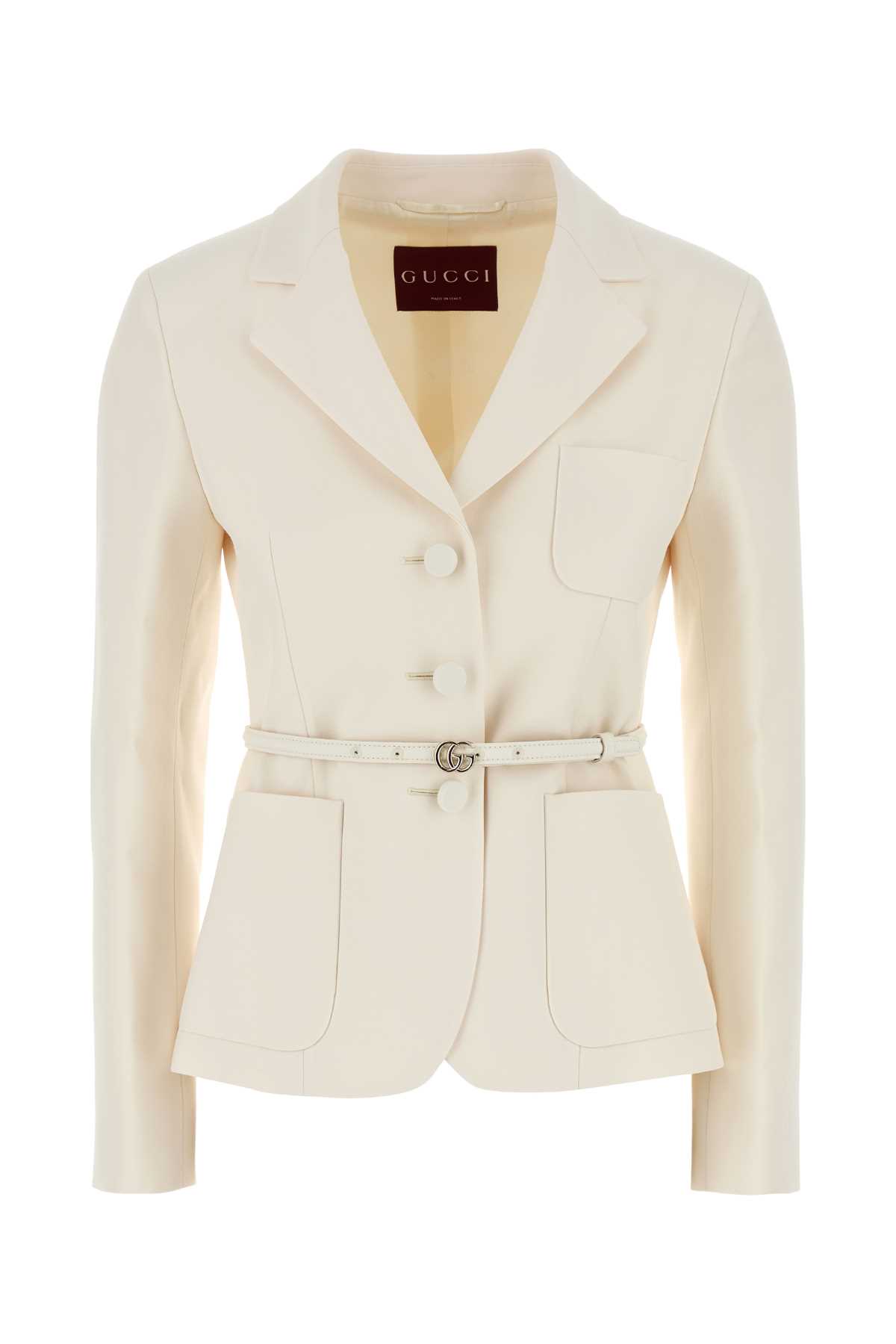 GUCCI IVORY SILK BLEND BLAZER