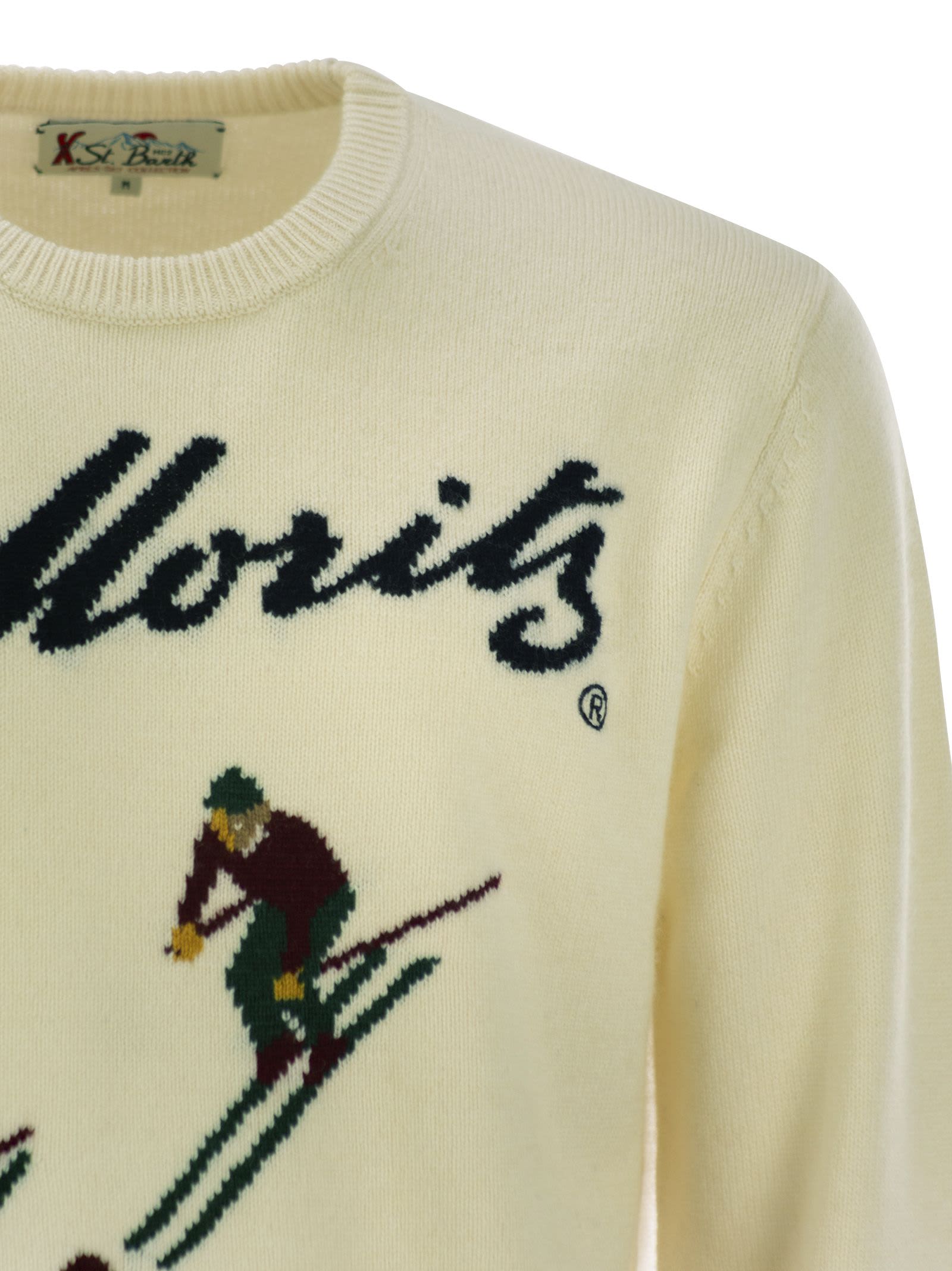 Shop Mc2 Saint Barth St Moritz Wool And Cashmere Blend Jumper In Cream