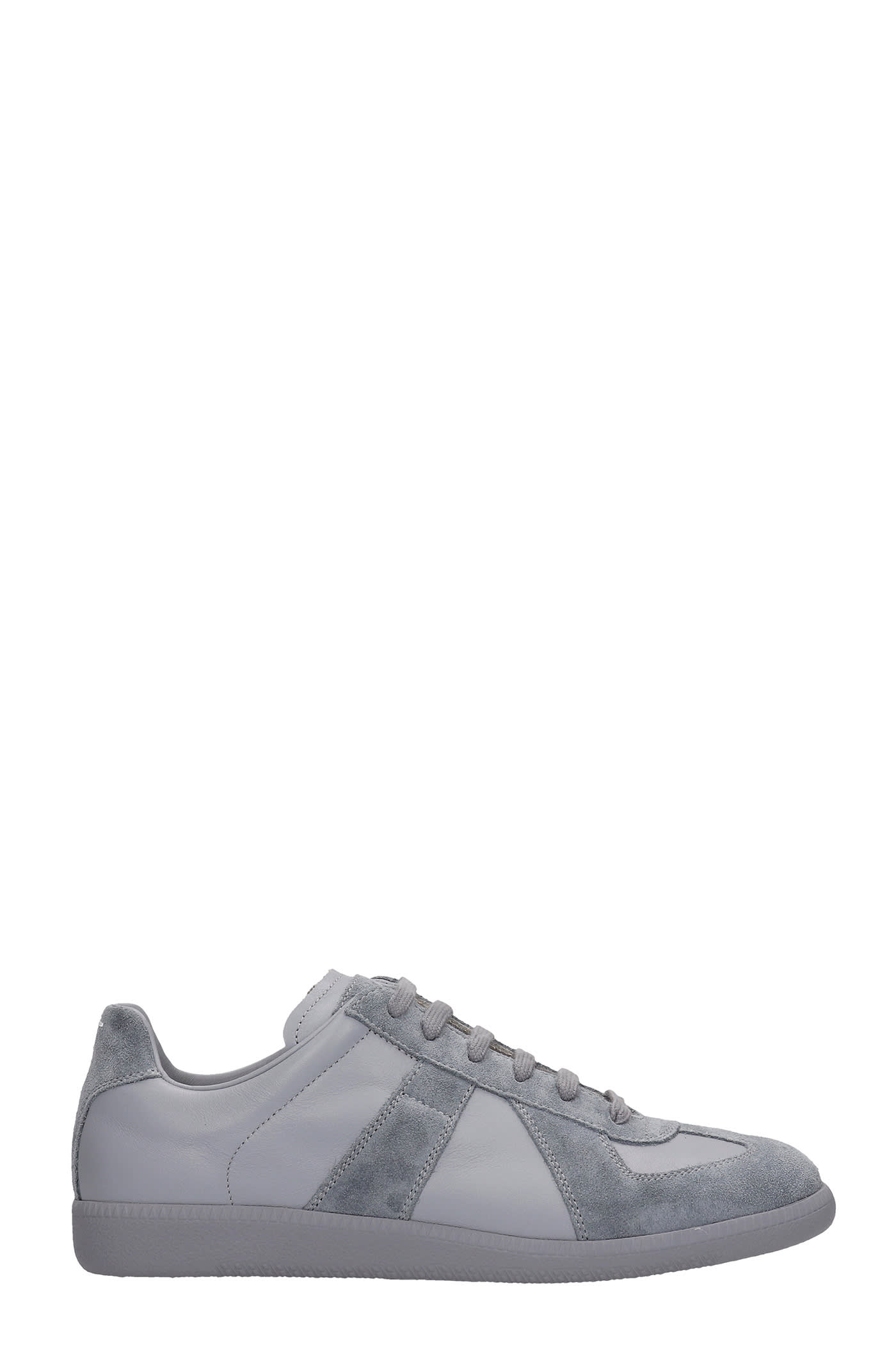 Maison Margiela Replica Sneakers In Grey Suede And Leather