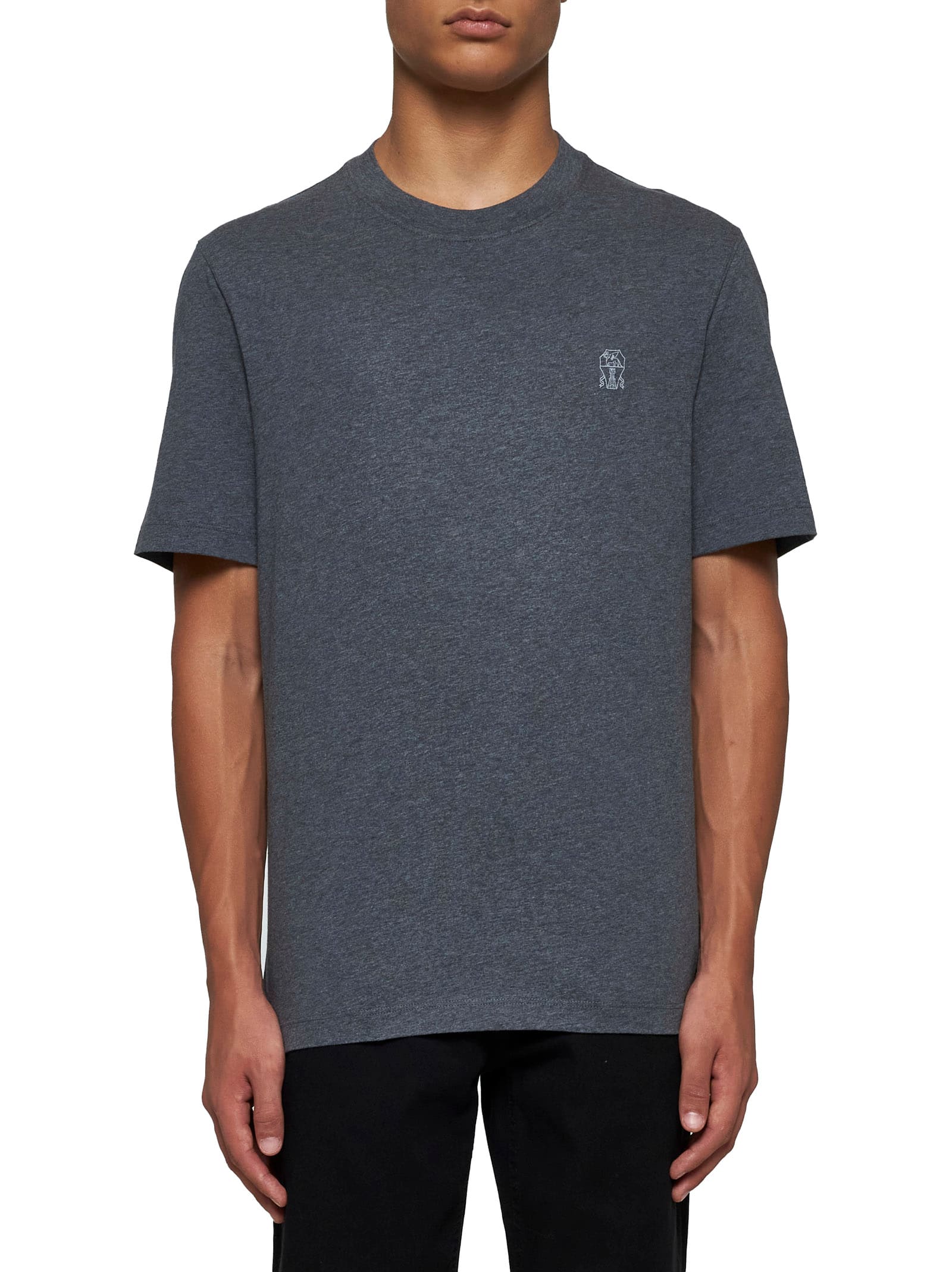 Shop Brunello Cucinelli T-shirt In Grey