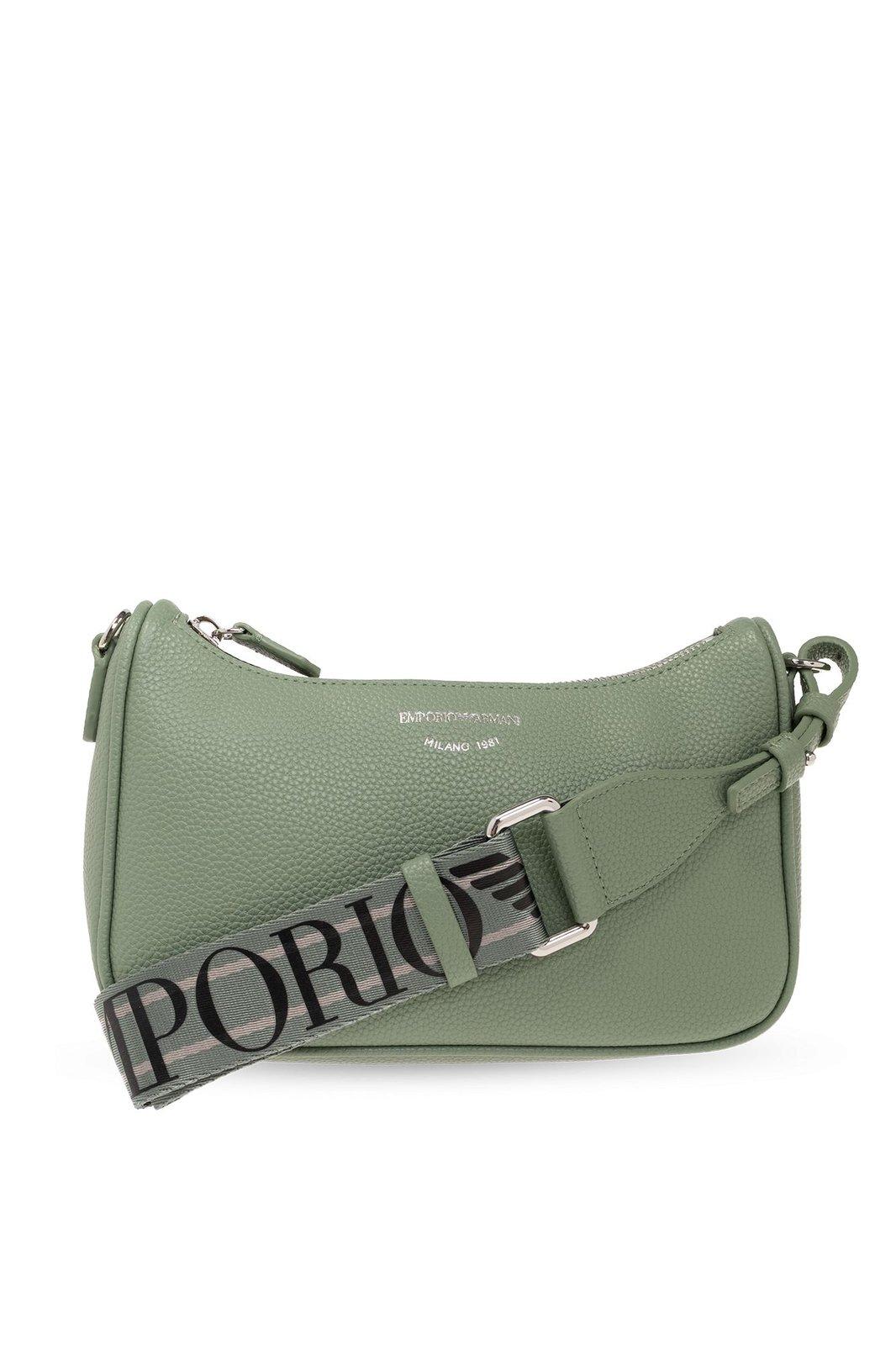 Shop Emporio Armani Shoulder Bag With Logo In Green