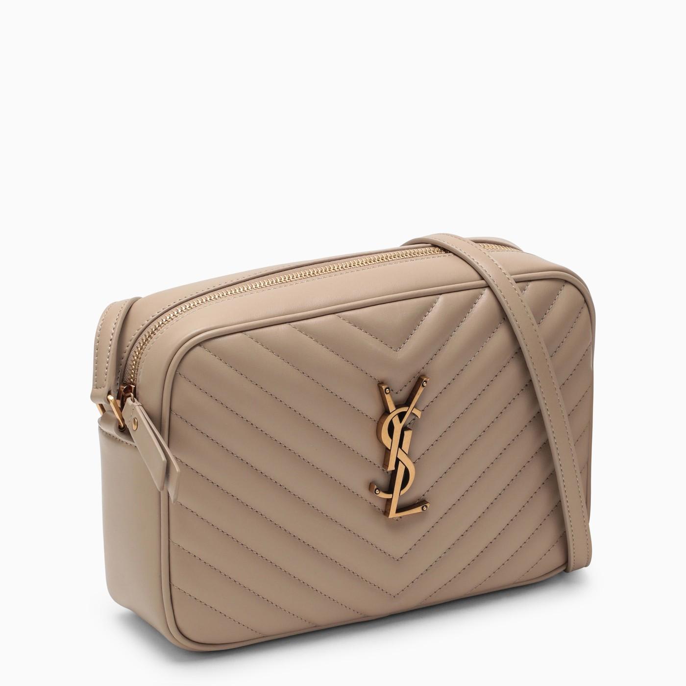 Saint Laurent Lou Zip-up Quilted Crossbody Bag In Beige