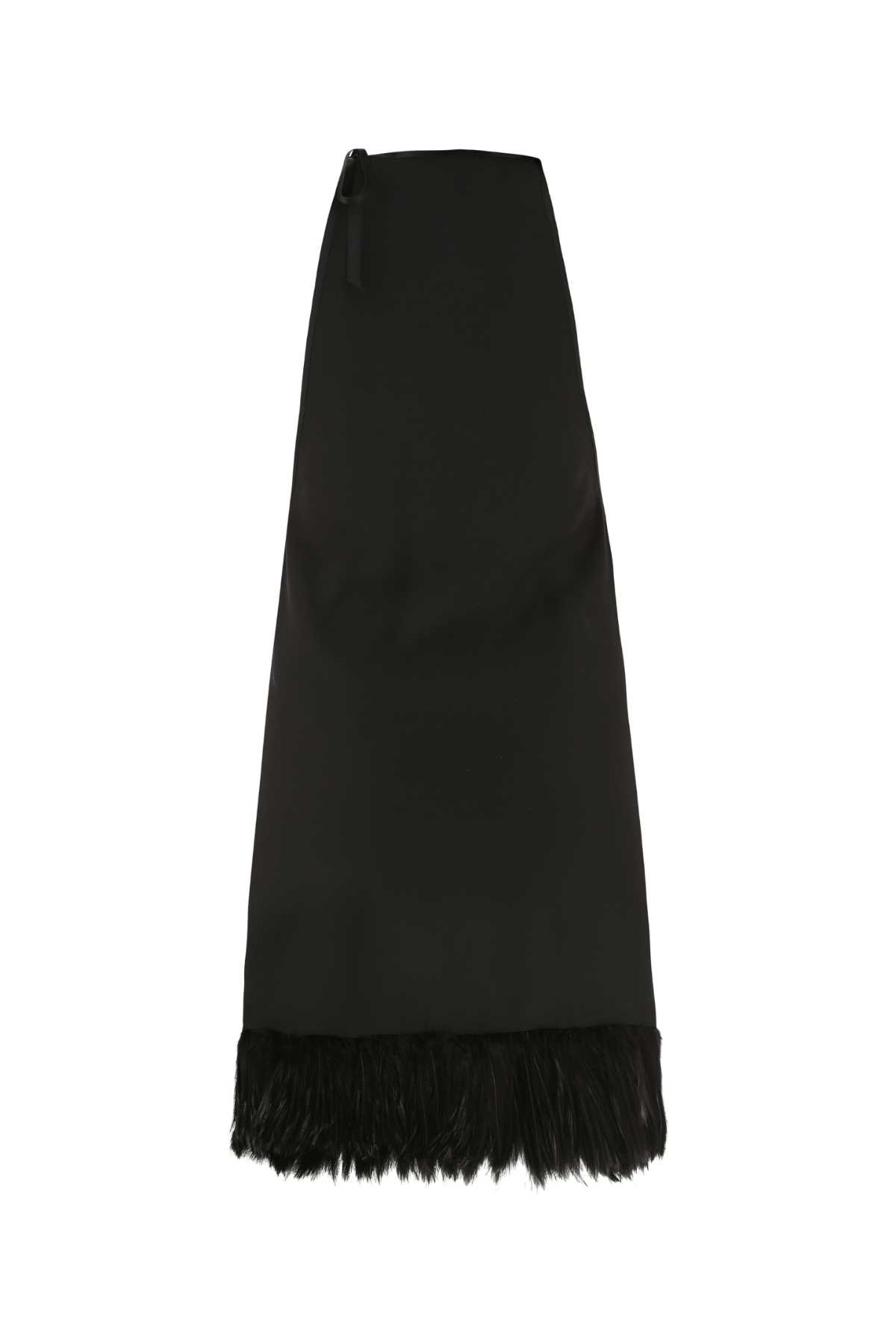 Saint Laurent Black Crepe Mini Dress In 1000