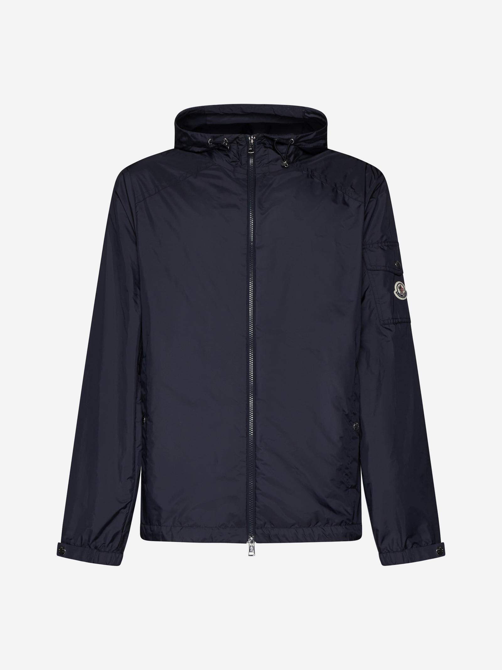 Moncler Etiache Hooded Windbreaker Jacket In Blue