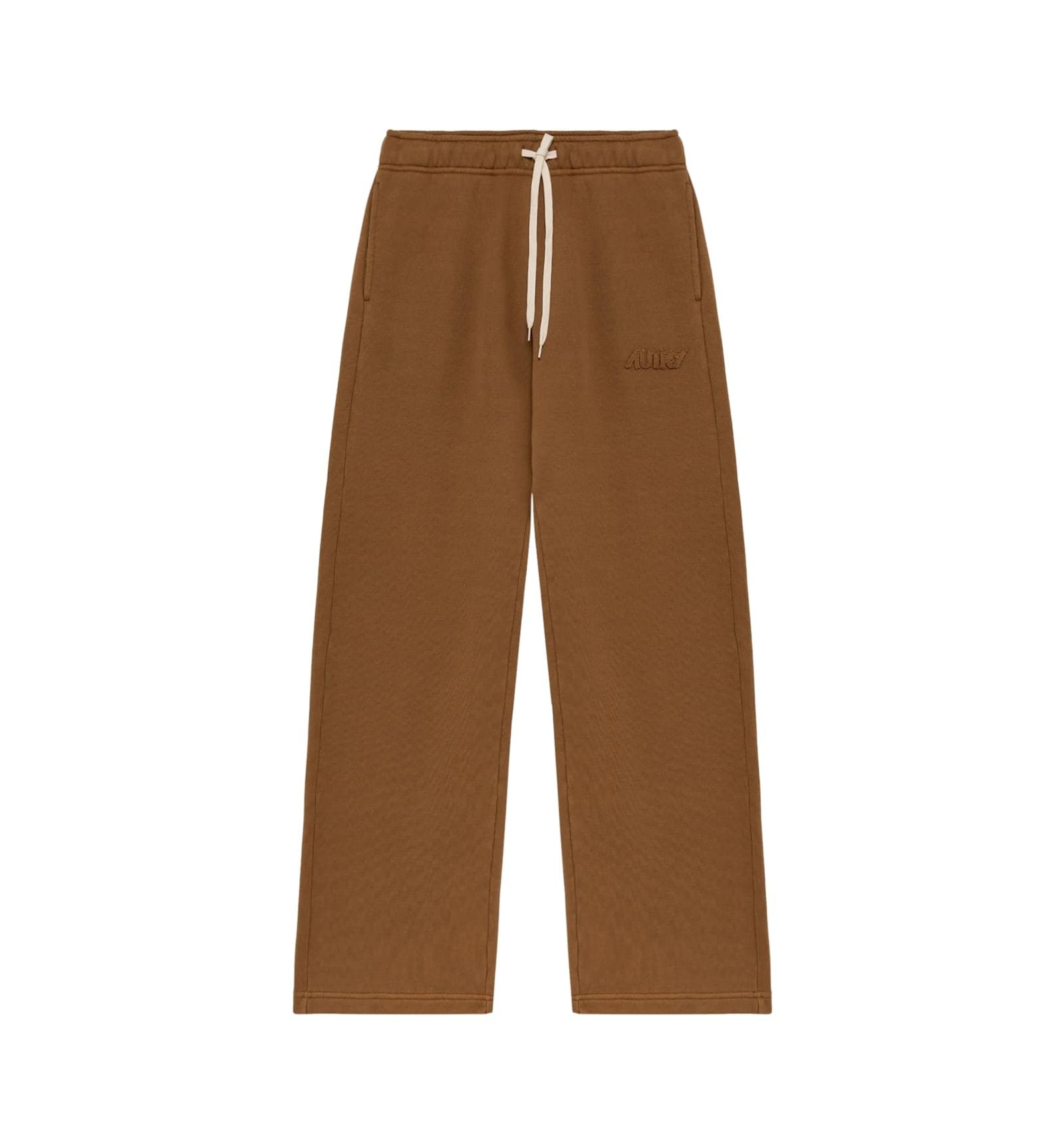 Autry Elastic Waistband Relaxed Fit Side Pockets Trousers In Brown