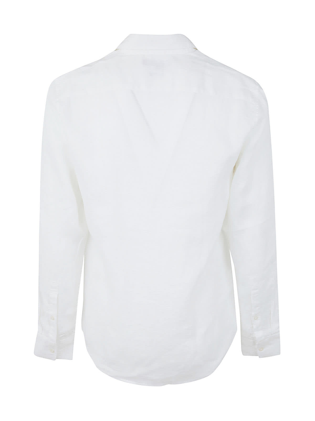 Shop Michael Kors Long Sleeved Linen Shirt In White