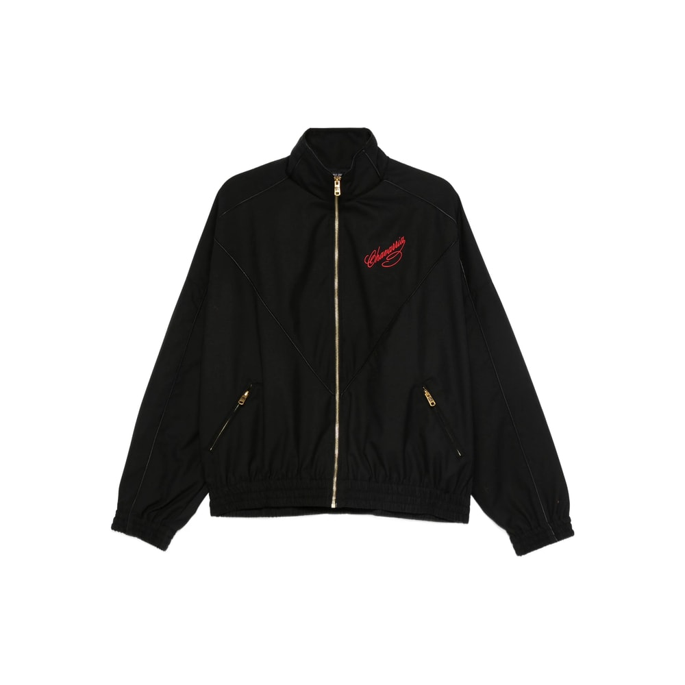 Willy Chavarria Ruff Rider Logo-embroidered Wool Bomber Jacket In Black