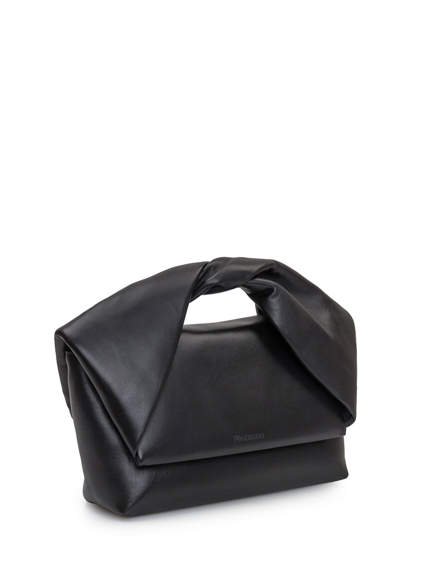 LARGE TWISTER - LEATHER TOP HANDLE BAG in black