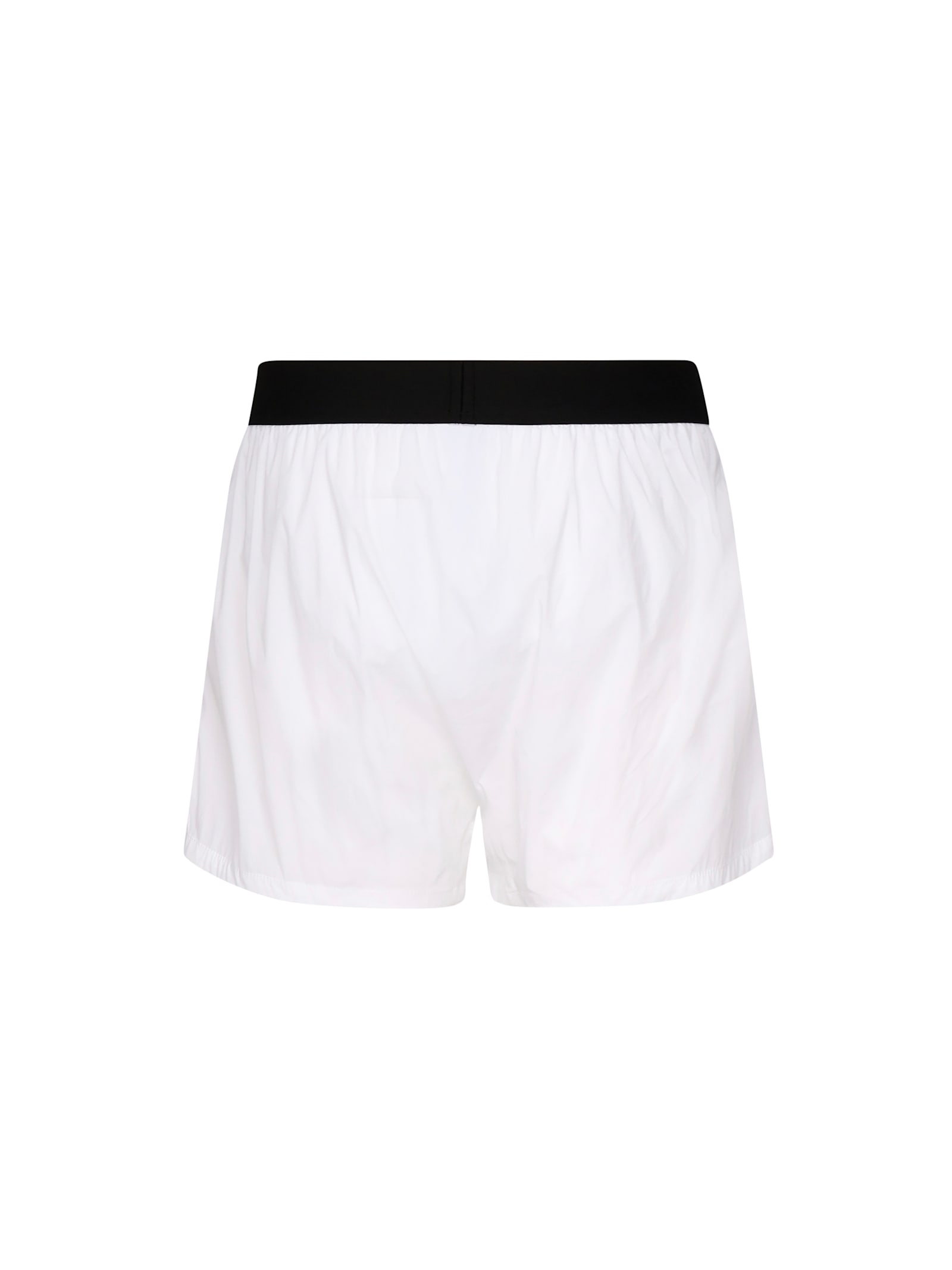Dsquared2 White Logo Midi Waist Swim Shorts In White