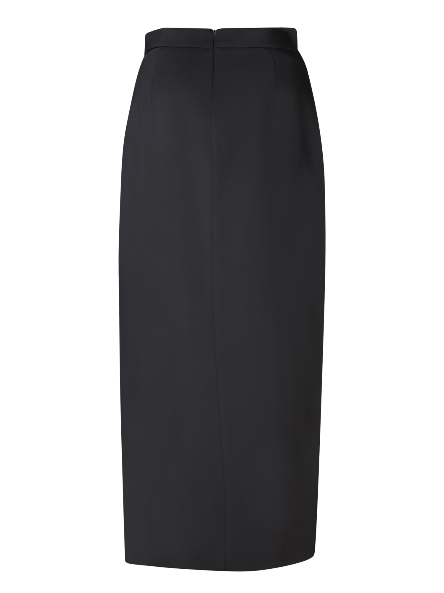 Shop Roberto Cavalli Black Cady Long Skirt