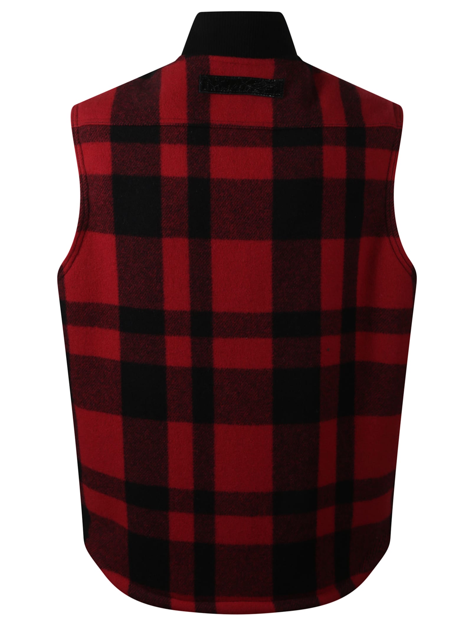 Junya Watanabe Mackinaw Wool And Leather Vest In Multi