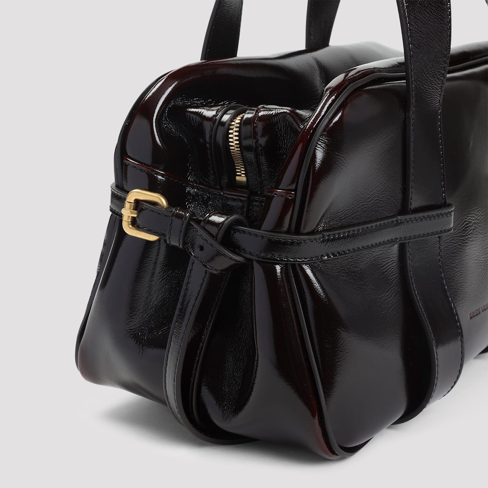 Dries Van Noten Medium Bowling Shoulder Bag In Red
